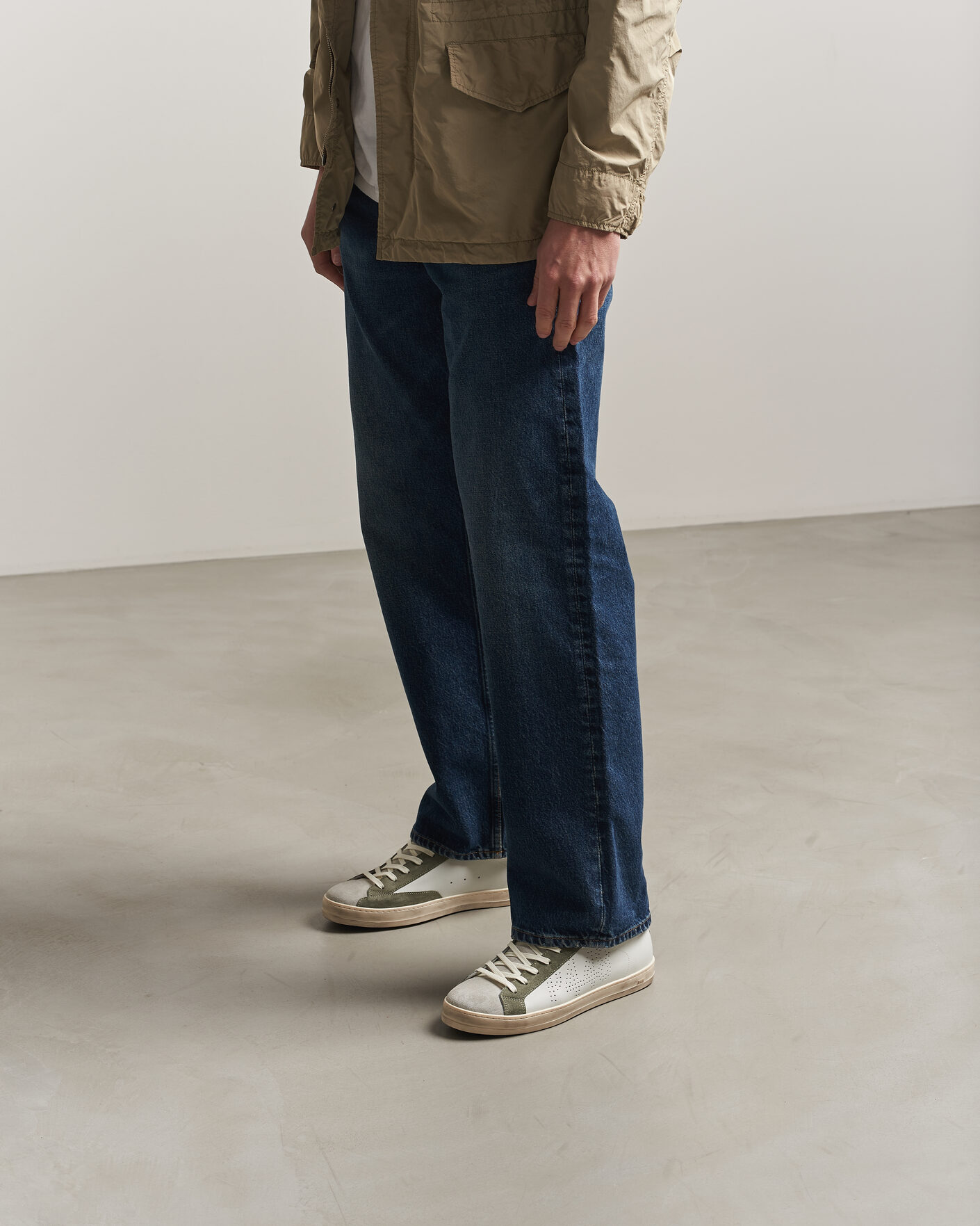 Men | P448 John Leather/Suede Sneaker White/Olive/Grey | P448 | John Leather/Suede Sneaker White/Olive/Grey