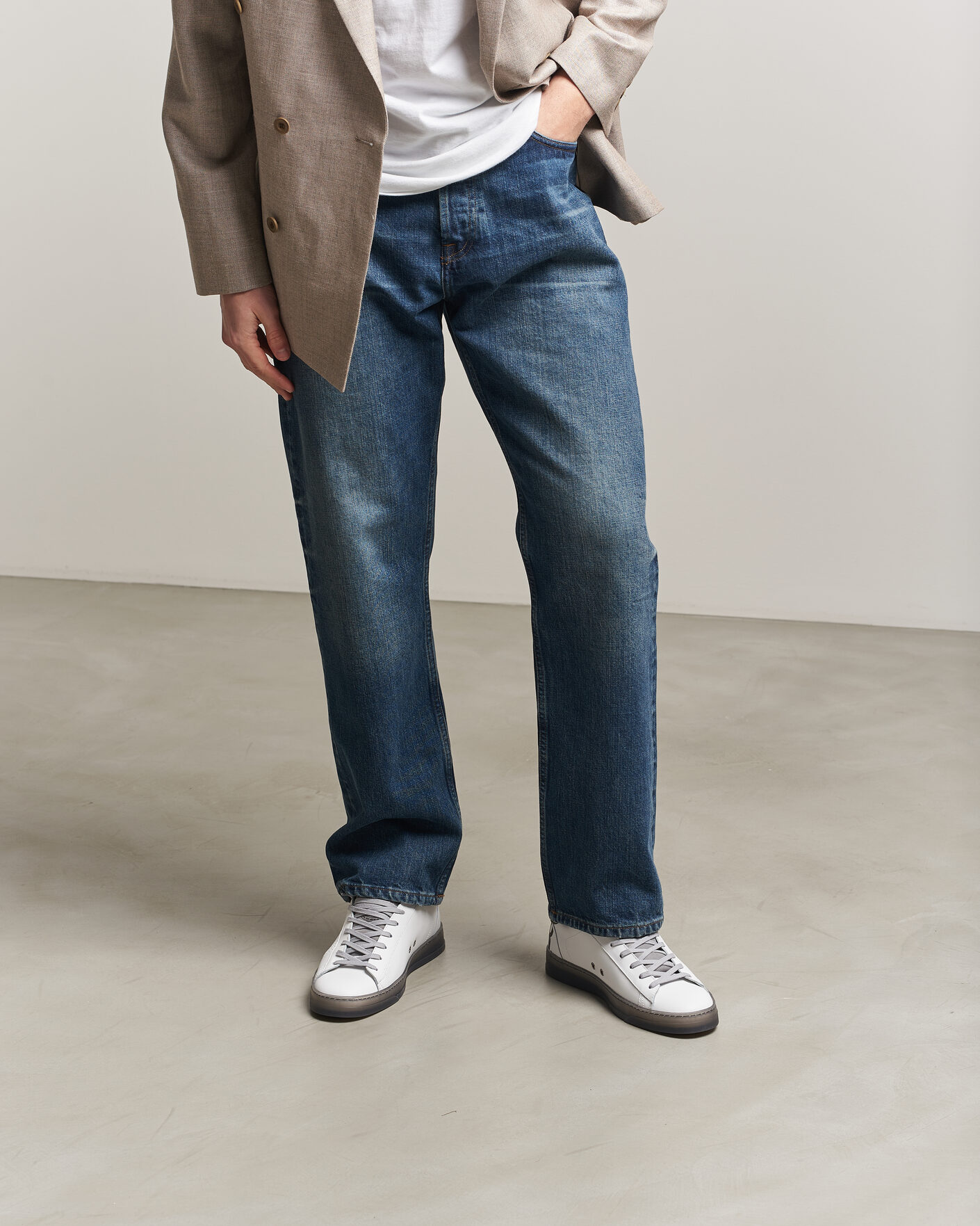 Men | Sneakers | P448 | Jack Leather Sneaker White/Grey