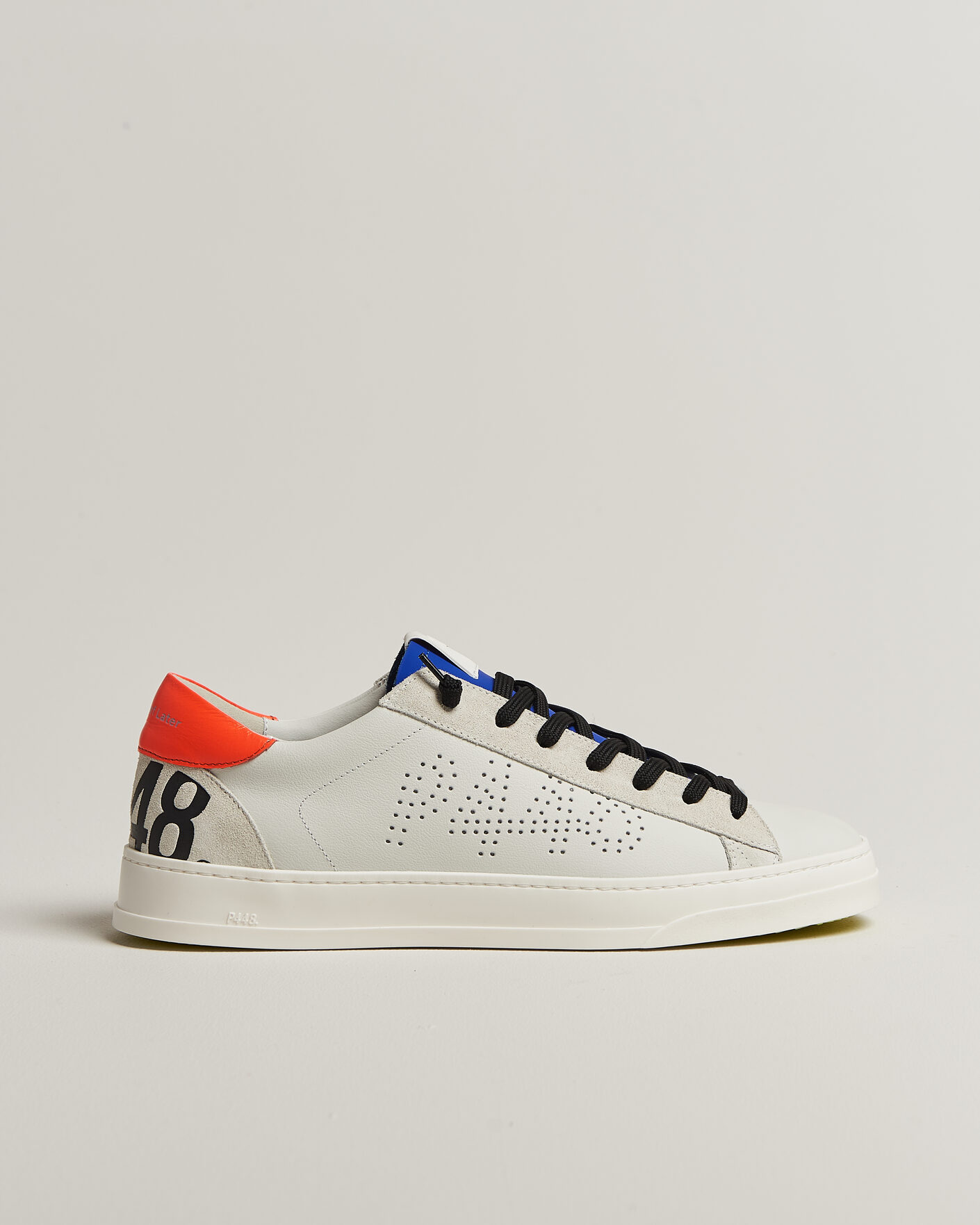 Men | Sneakers | P448 | Jack Leather Sneaker Grey/Orange