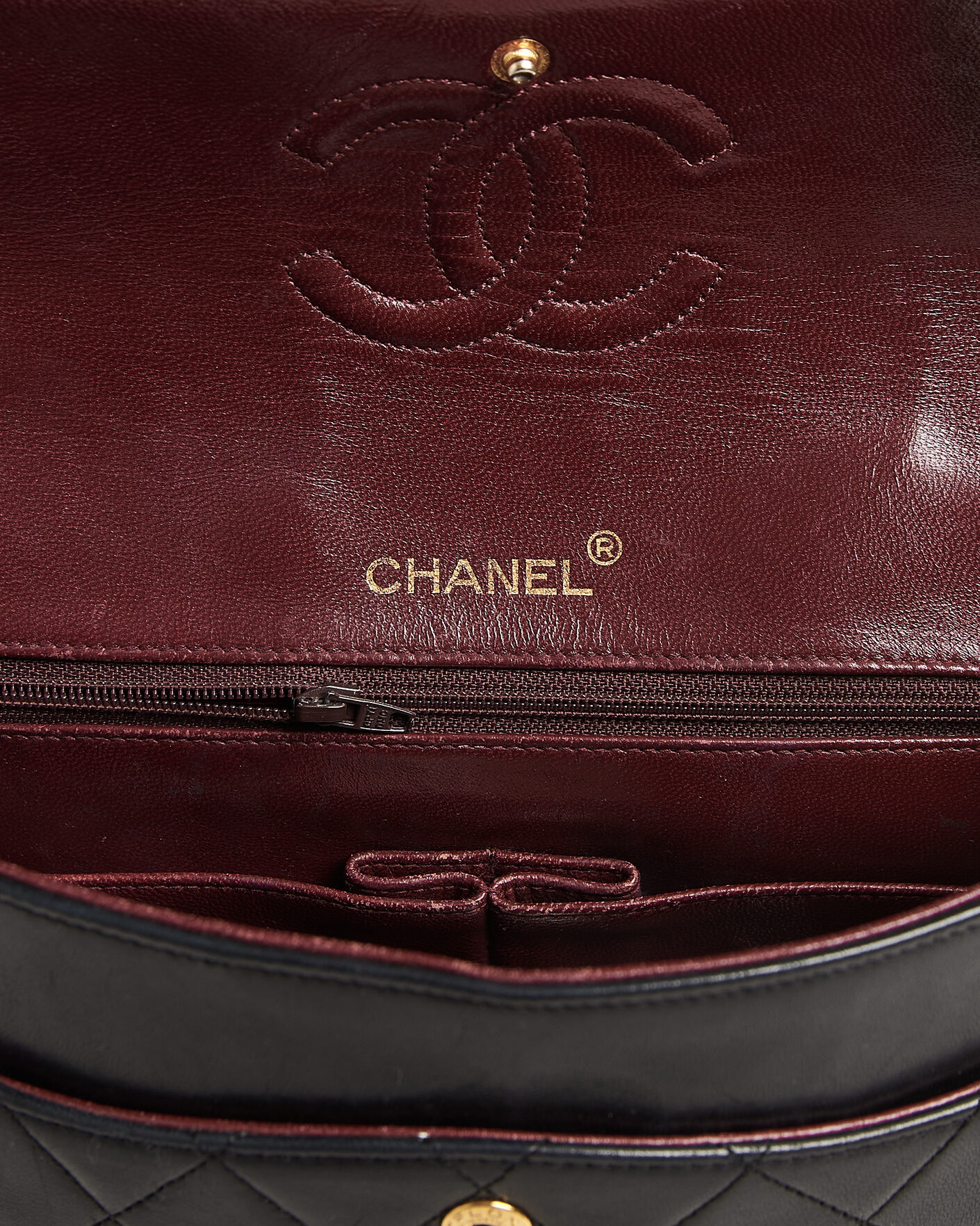 Men | Pre-Owned & Vintage Bags | Chanel Pre-Owned | Classic Medium Square Double Flap Bag Lambskin Black