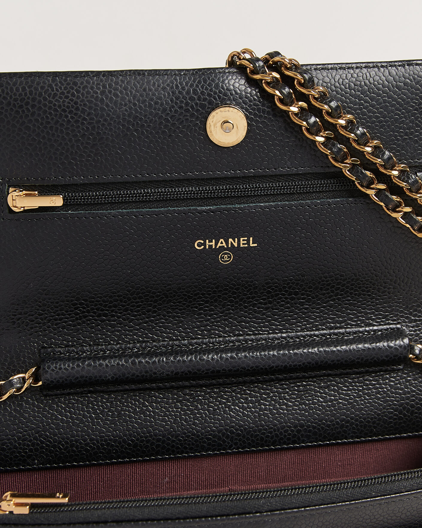 Men | Pre-Owned & Vintage Bags | Chanel Pre-Owned | Wallet On Chain Caviar Leather Black
