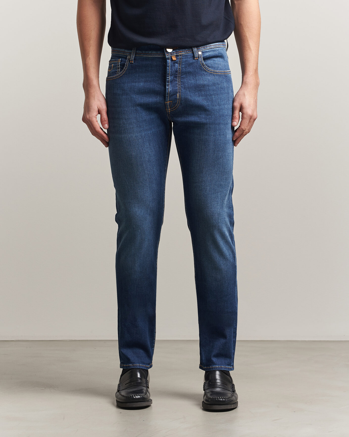 Men | Trousers | Jacob Cohën | Bard Slim Fit Super Stretch Jeans Medium Vintage