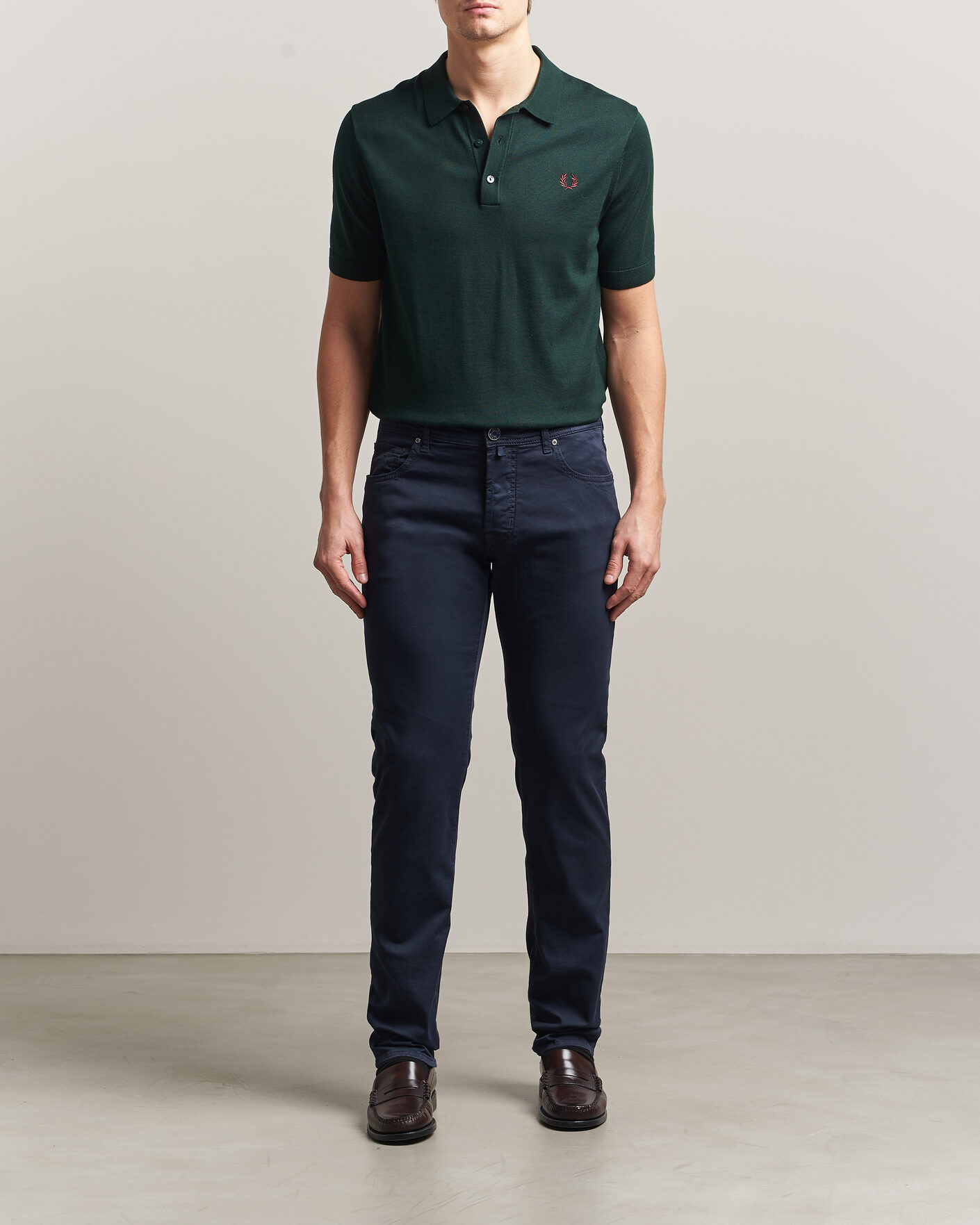 Men | Trousers | Jacob Cohën | Bard Garment Dyed Gabardine Trousers Navy Blue