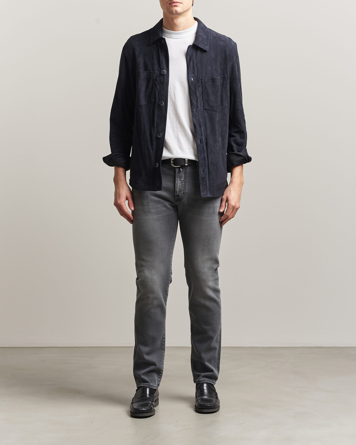 Men | Trousers | Jacob Cohën | Nick Slim Fit Power Stretch Jeans Light Black Wash