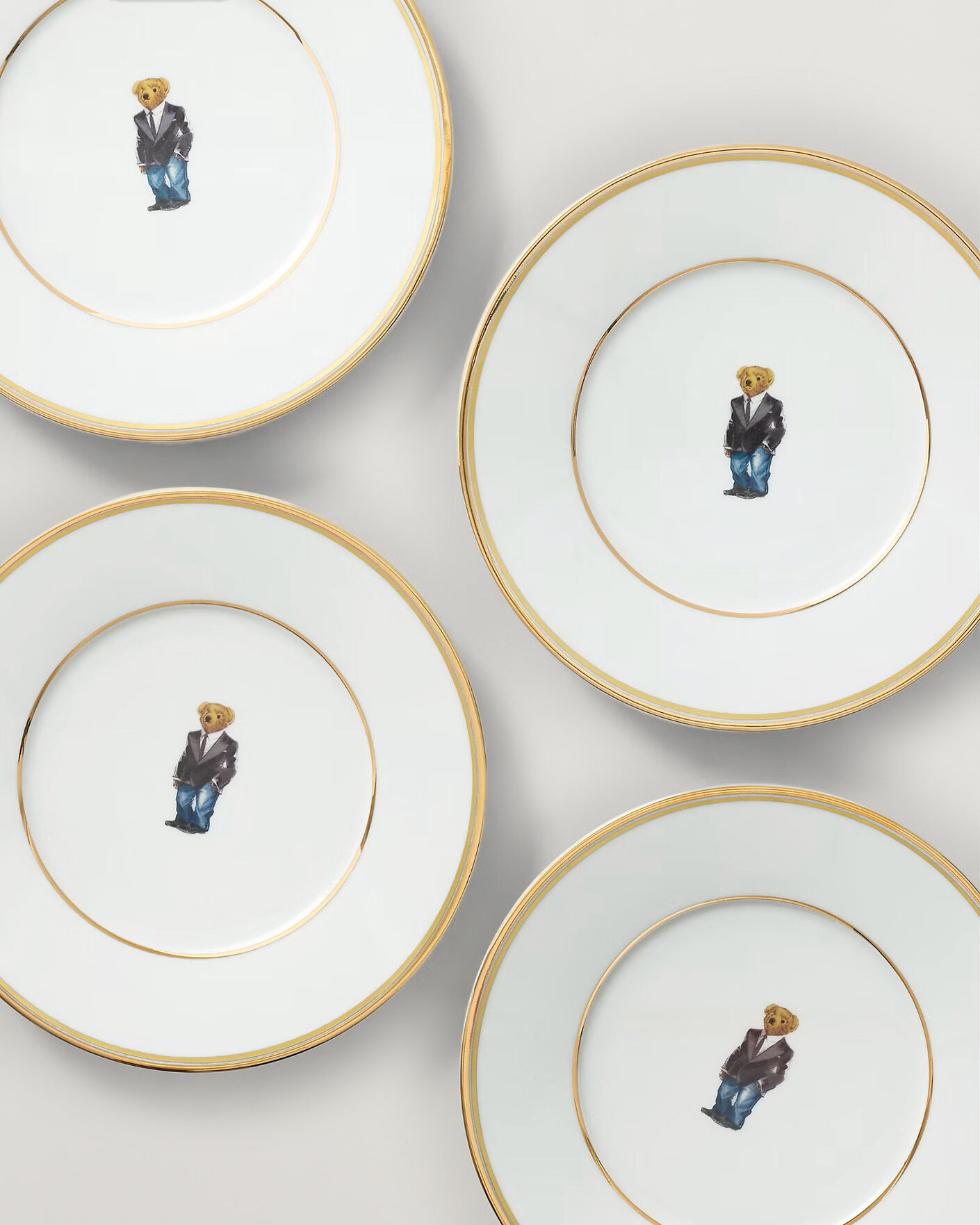 Men | Home | Ralph Lauren Home | Wilshire Tuxedo Bear Plate Set White/Gold