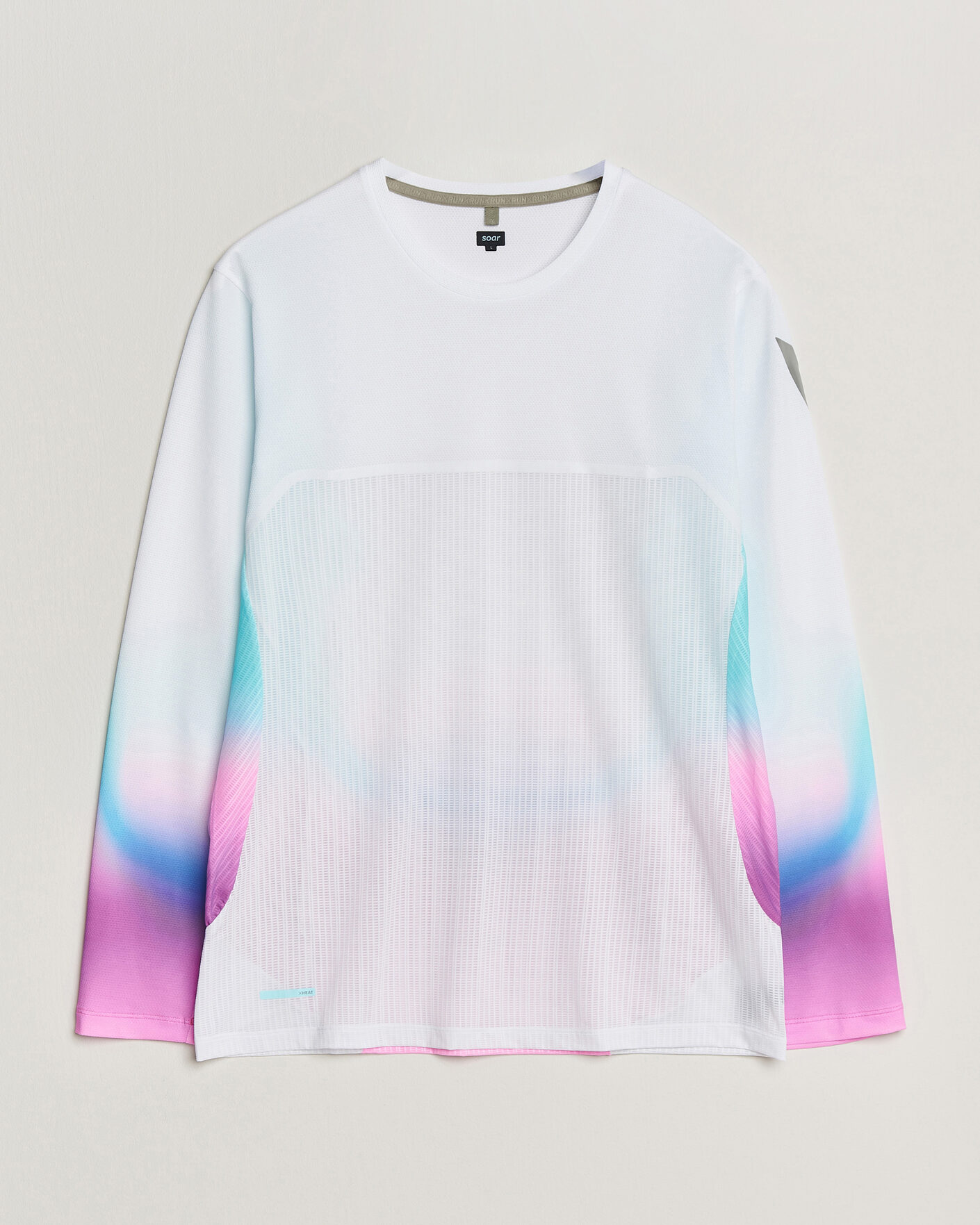 Men | T-Shirts | SOAR Running | Hot Weather Long Sleeve Tee White/Blue