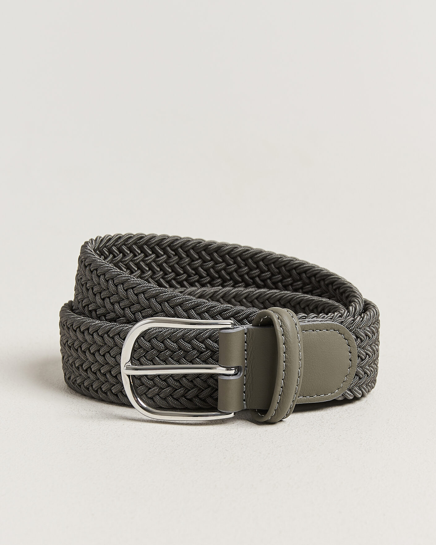 Men | Belts | Anderson's | Stretch Woven 3,5cm Belt Grey