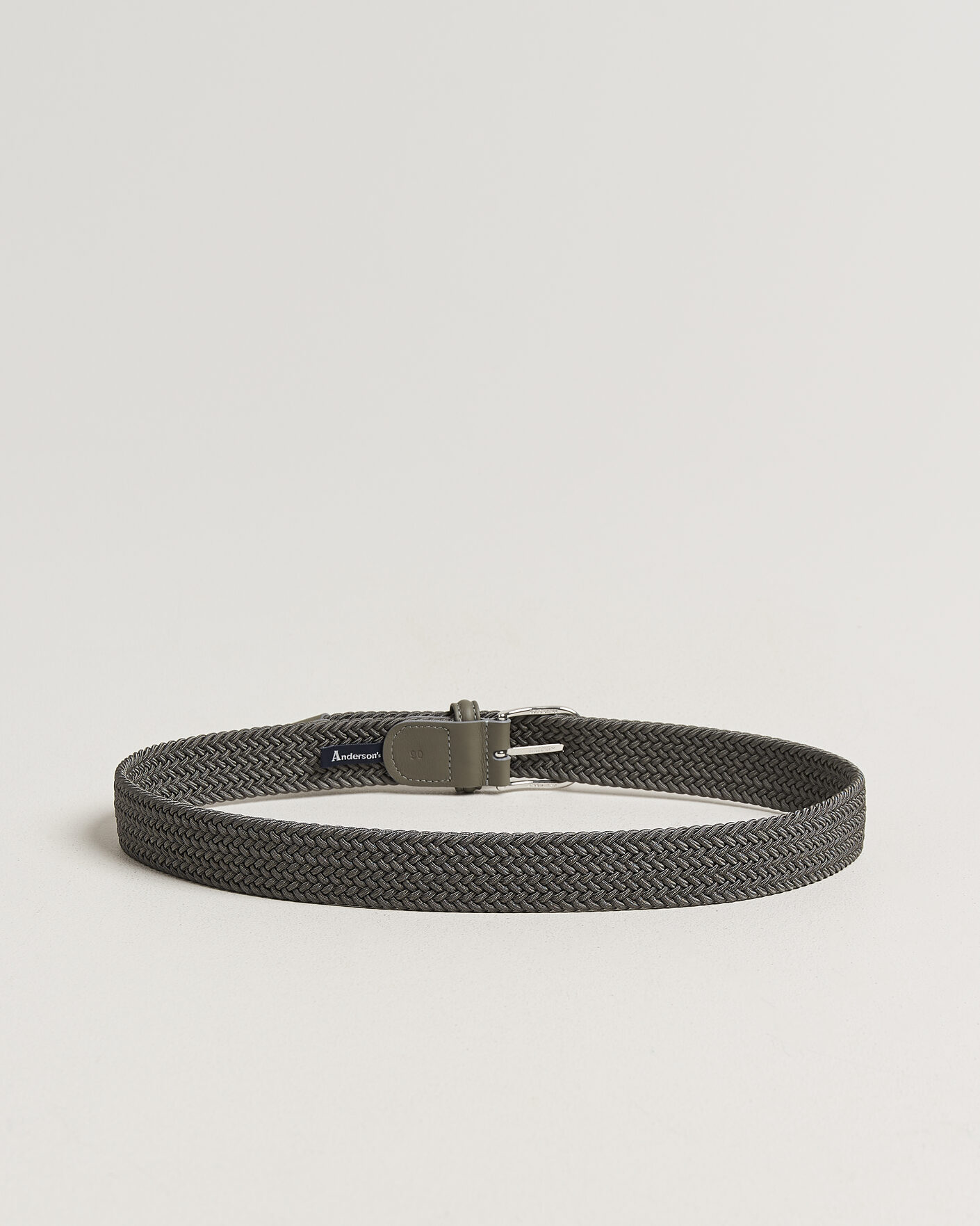 Men | Belts | Anderson's | Stretch Woven 3,5cm Belt Grey