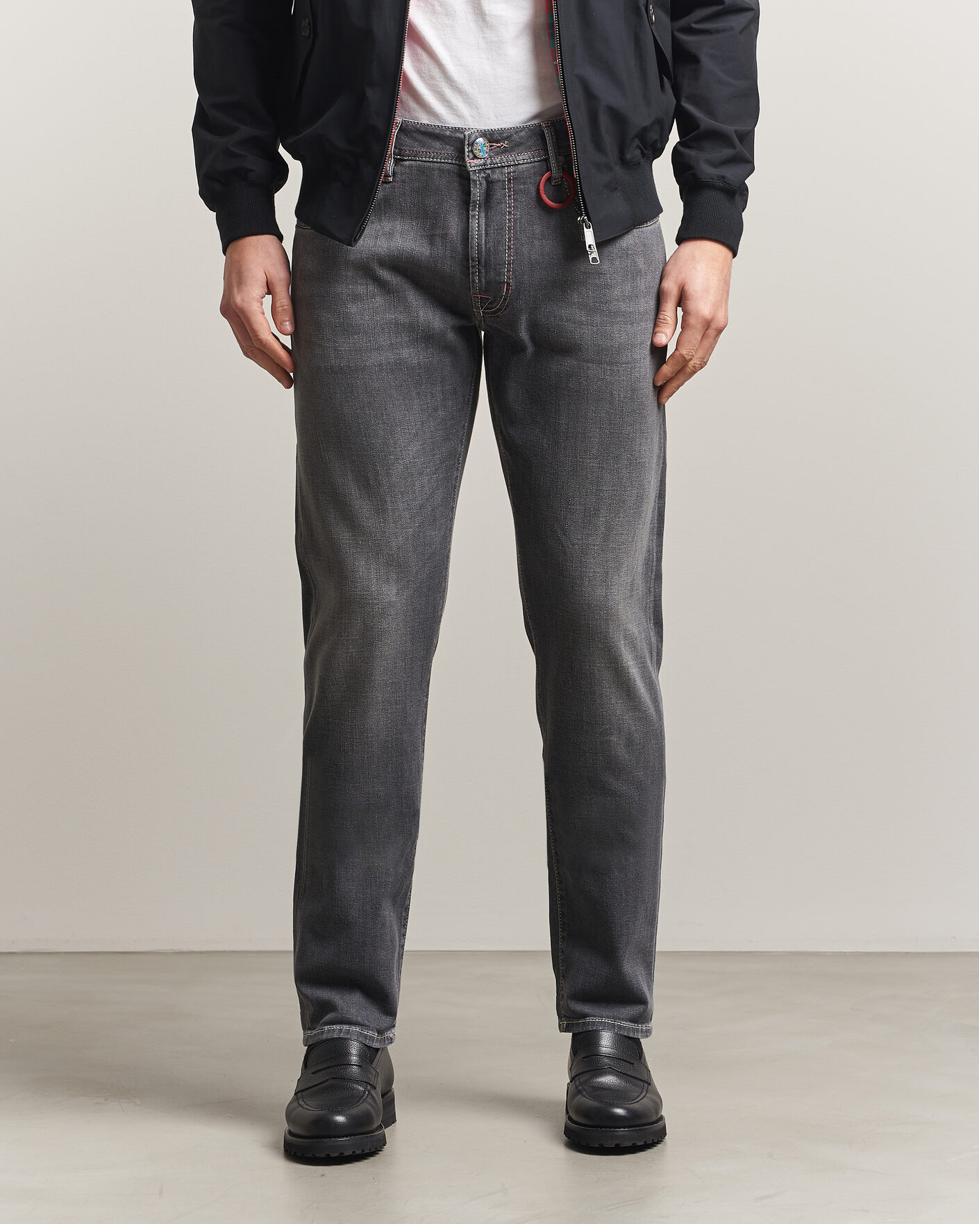 Men | Jeans | Tramarossa | Michelangelo Contrast Seam Stretch Jeans Dark Grey