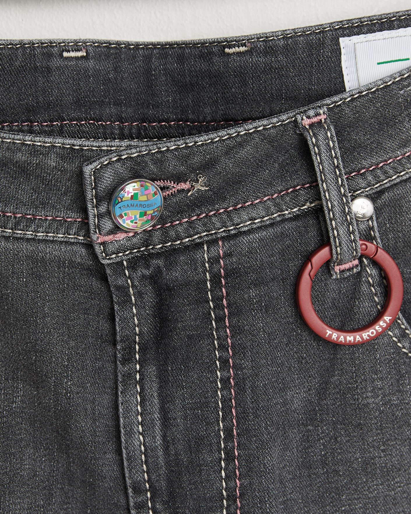 Men | Jeans | Tramarossa | Michelangelo Contrast Seam Stretch Jeans Dark Grey