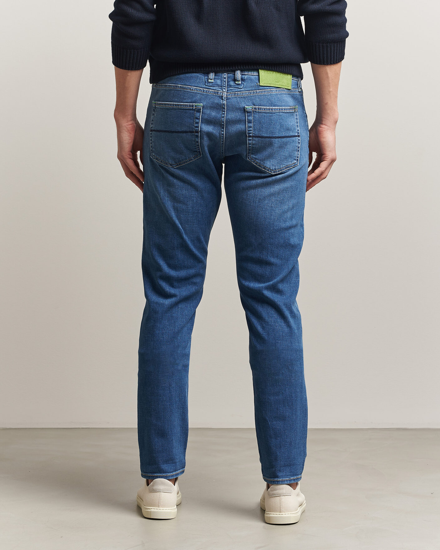 Men | Trousers | Tramarossa | Michelangelo Contrast Seam Stretch Jeans Mid Blue