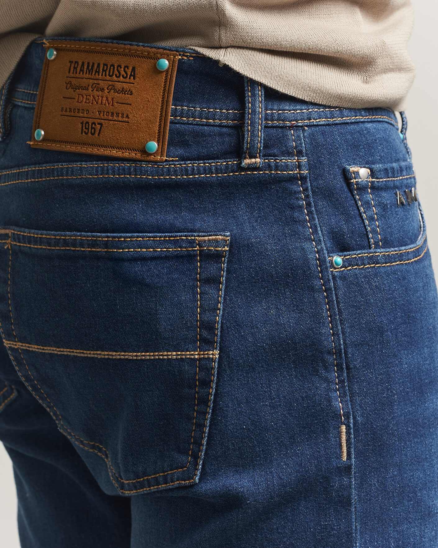 Men | Jeans | Tramarossa | Michelangelo Western Badge Stretch Jeans Mid Blue