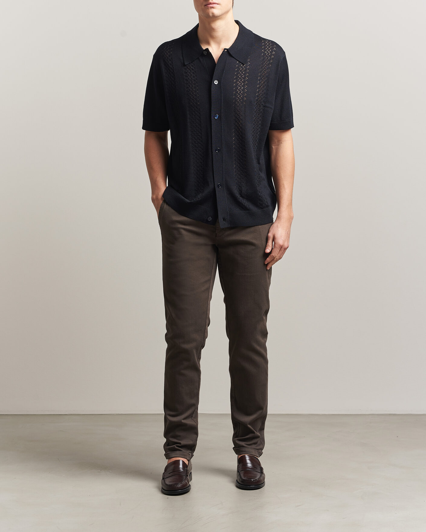 Men | Trousers | Tramarossa | Luis Superstrech Cotton Chino Coffee