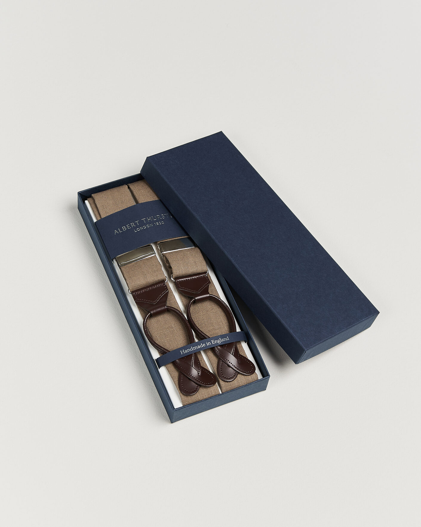Men | Braces | Albert Thurston | Linen Braces Acorn Brown