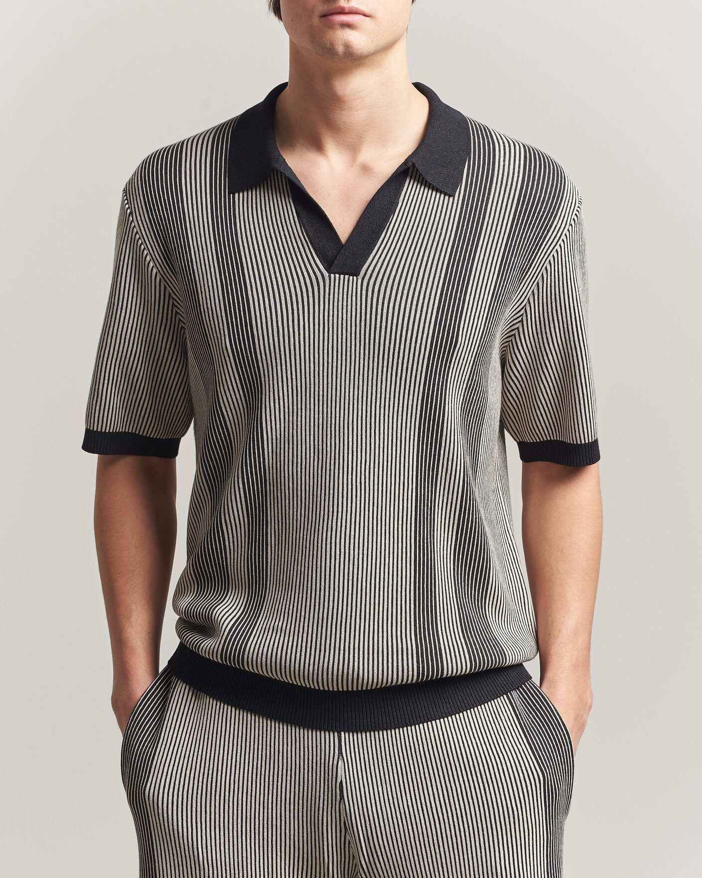 Men | Polo Shirts | J.Lindeberg | Sal Knitted Polo Moonbeam