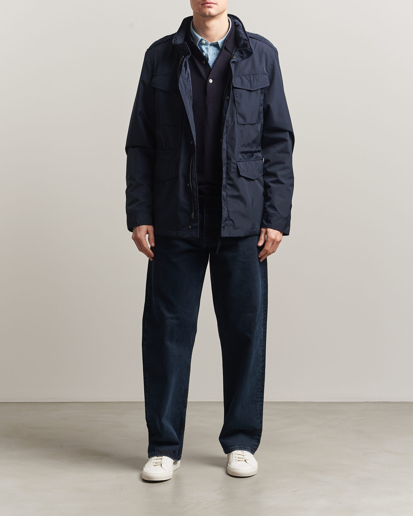 Men | Coats & Jackets | A Day's March | Barnett M65 Nylon Jacket Navy