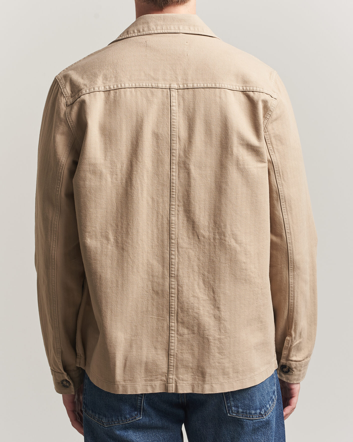 Men | Shirts | A Day's March | Original Herringbone Overshirt Desert Taupe