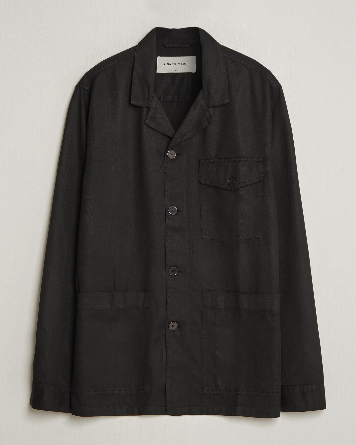 Men | Shirts | A Day's March | Banagher Lyocell Overshirt Black