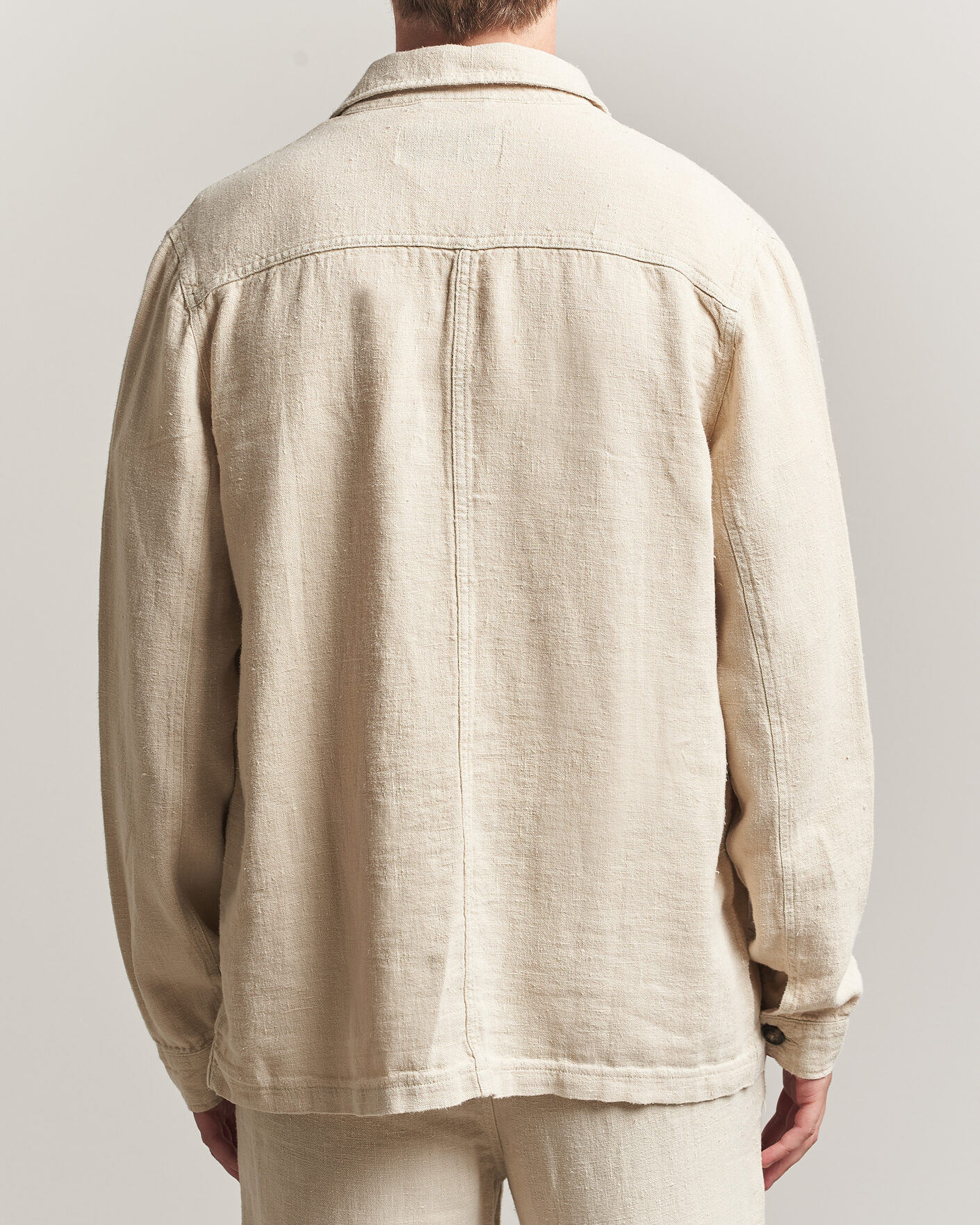 Men | Shirts | A Day's March | Original Linen Overshirt Oyster