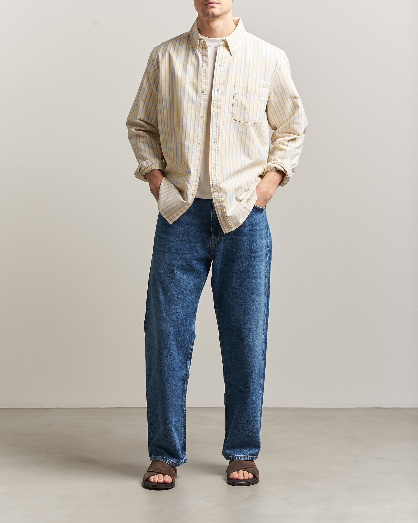 Men | Shirts | A Day's March | Original Oxford Shirt Yellow Multi