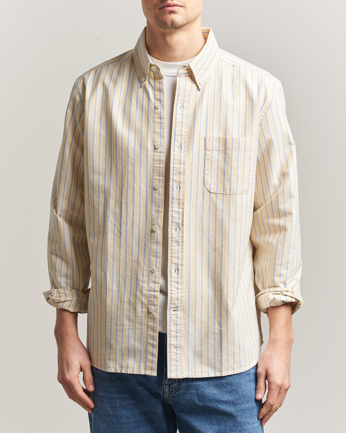 Men | Shirts | A Day's March | Original Oxford Shirt Yellow Multi