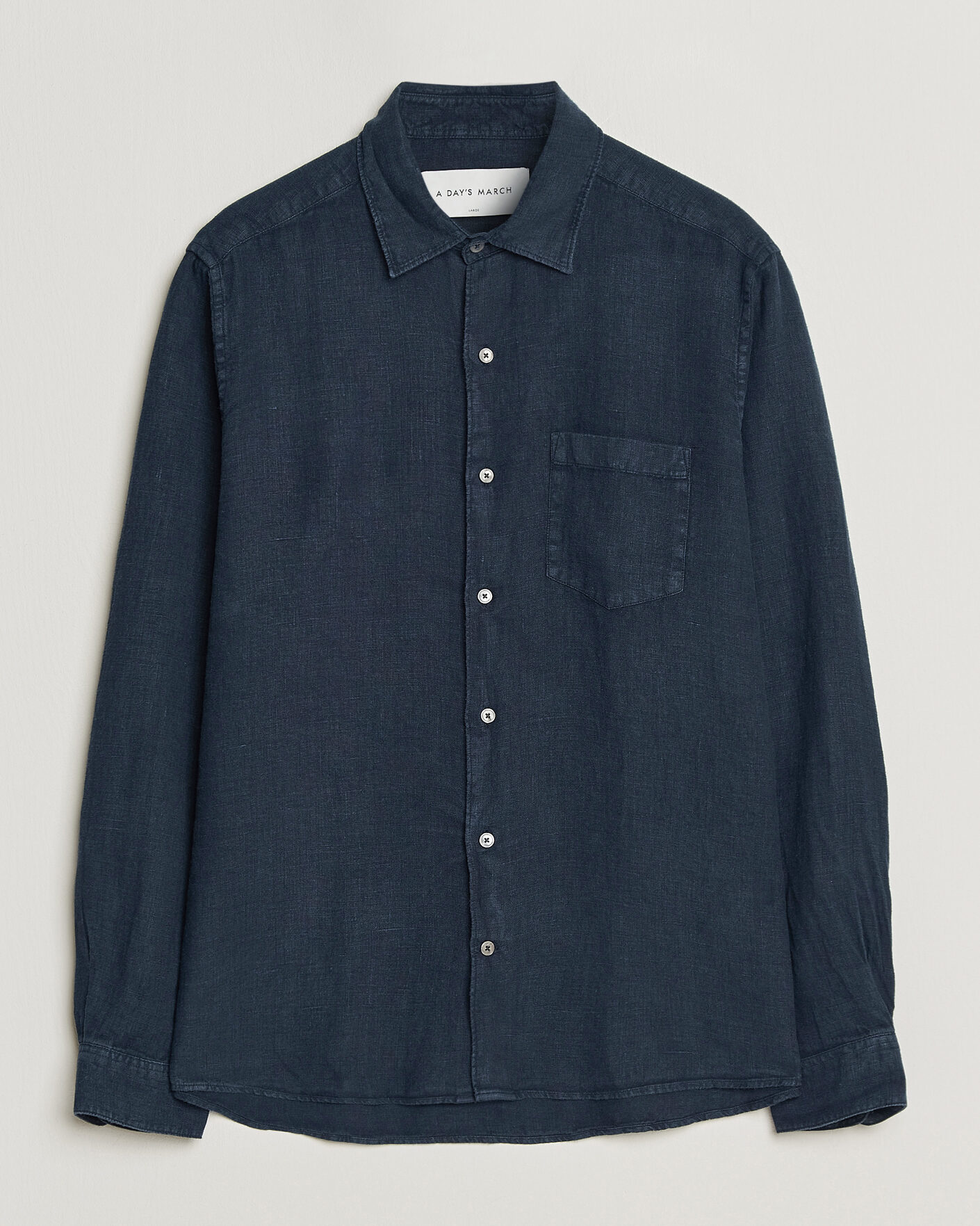 Men | Shirts | A Day's March | Daintree Linen Shirt Navy
