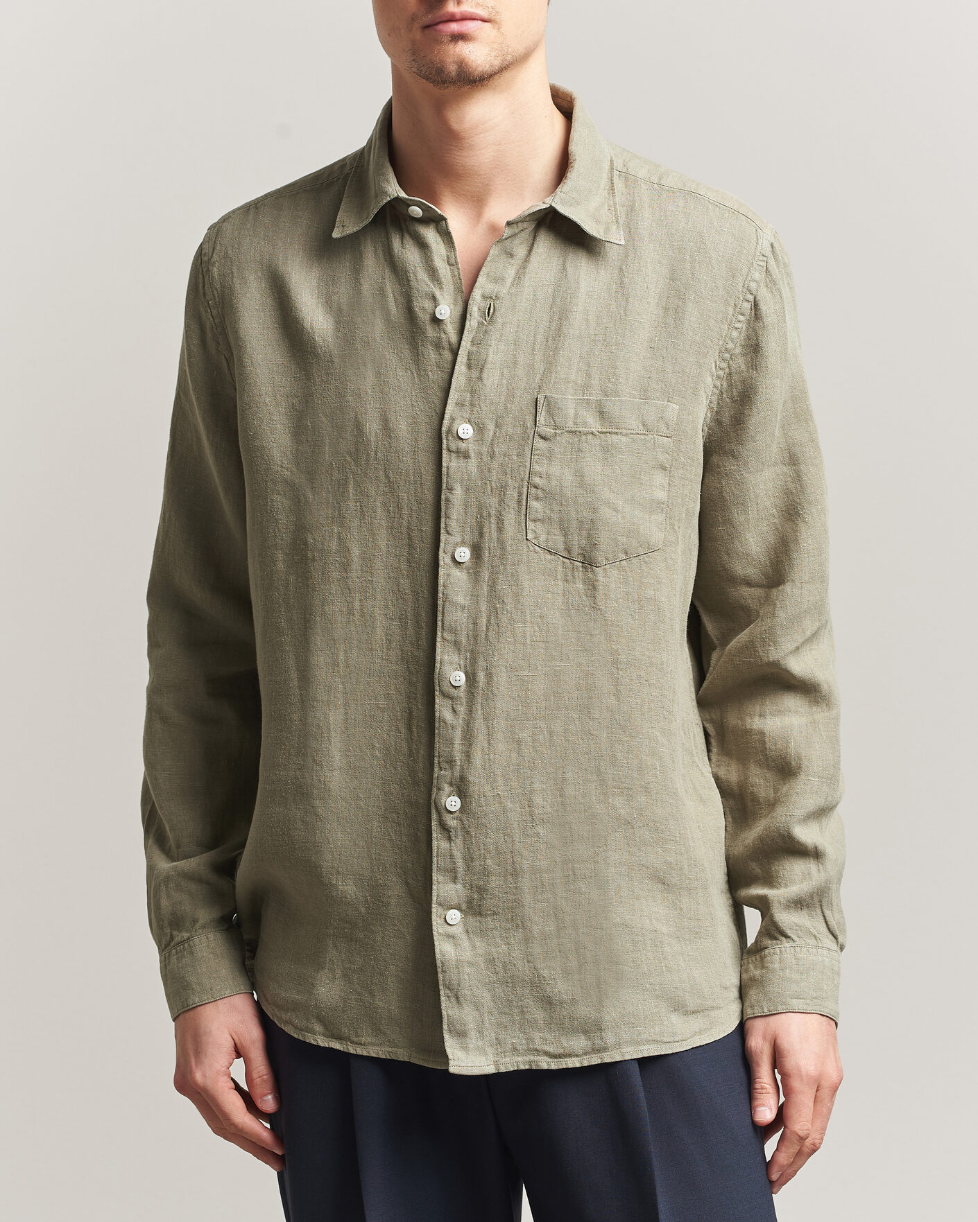 Men | Shirts | A Day's March | Daintree Linen Shirt Misty Green