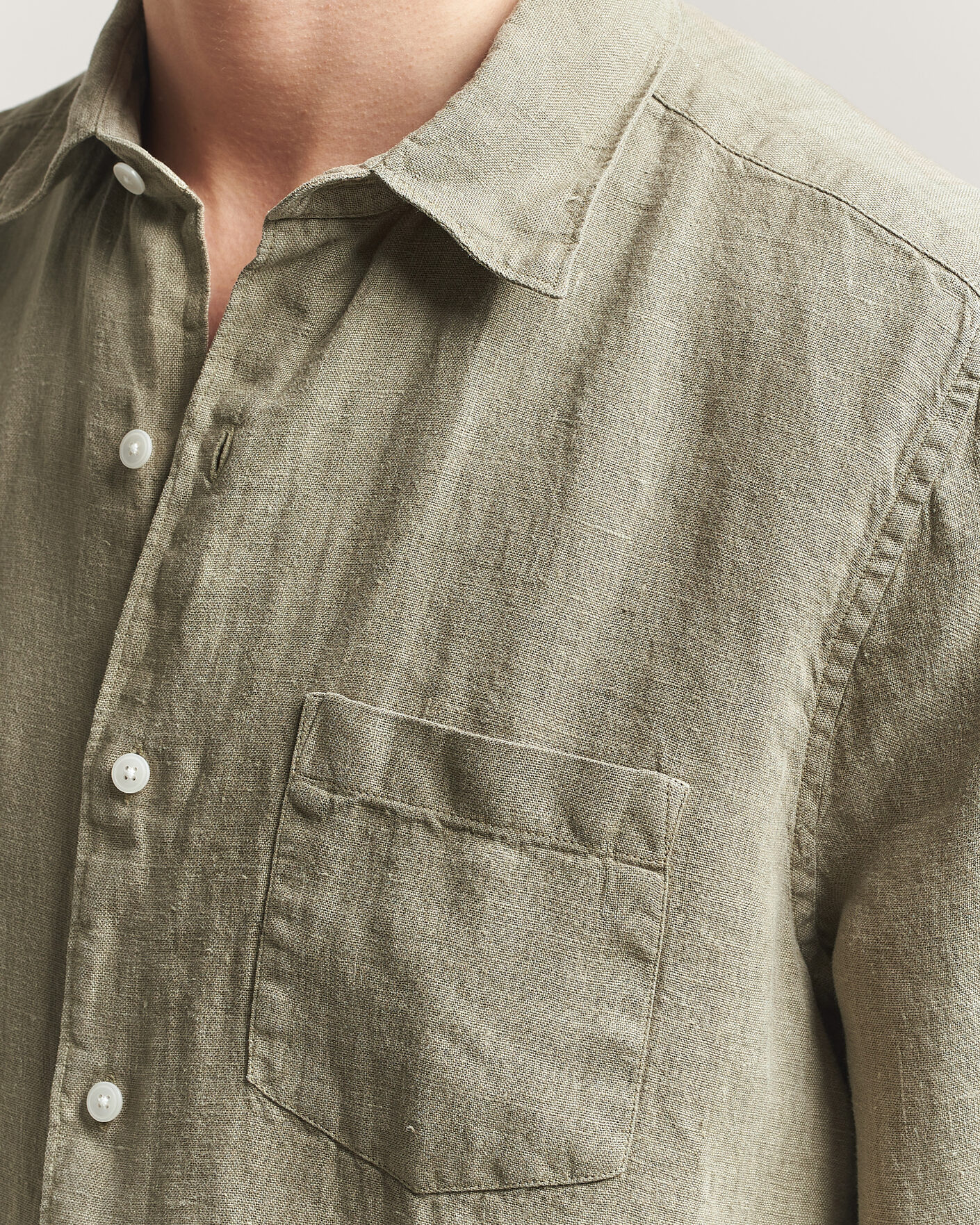 Men | Shirts | A Day's March | Daintree Linen Shirt Misty Green