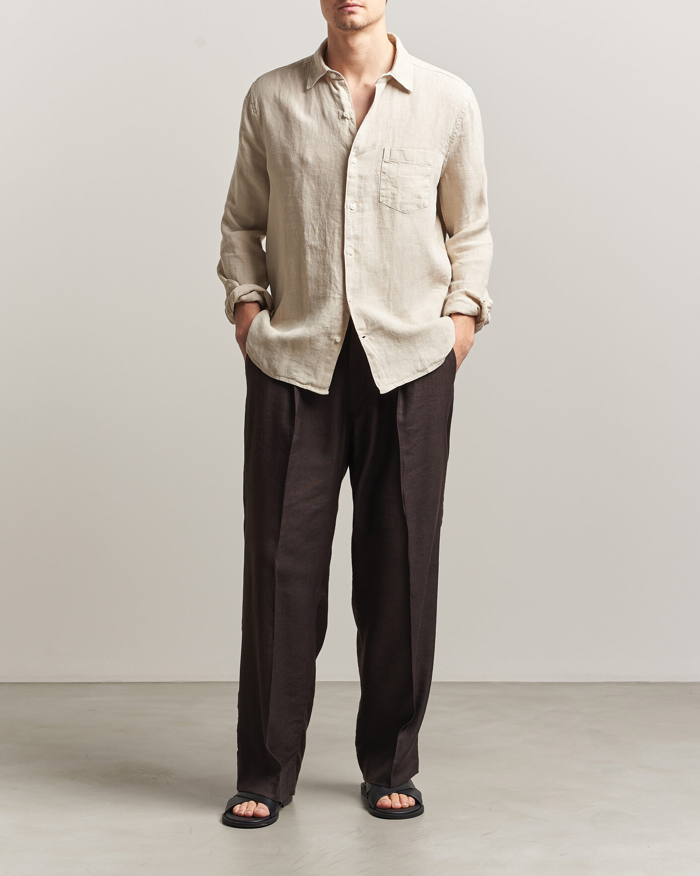 Men | Shirts | A Day's March | Daintree Linen Shirt Moonstruck