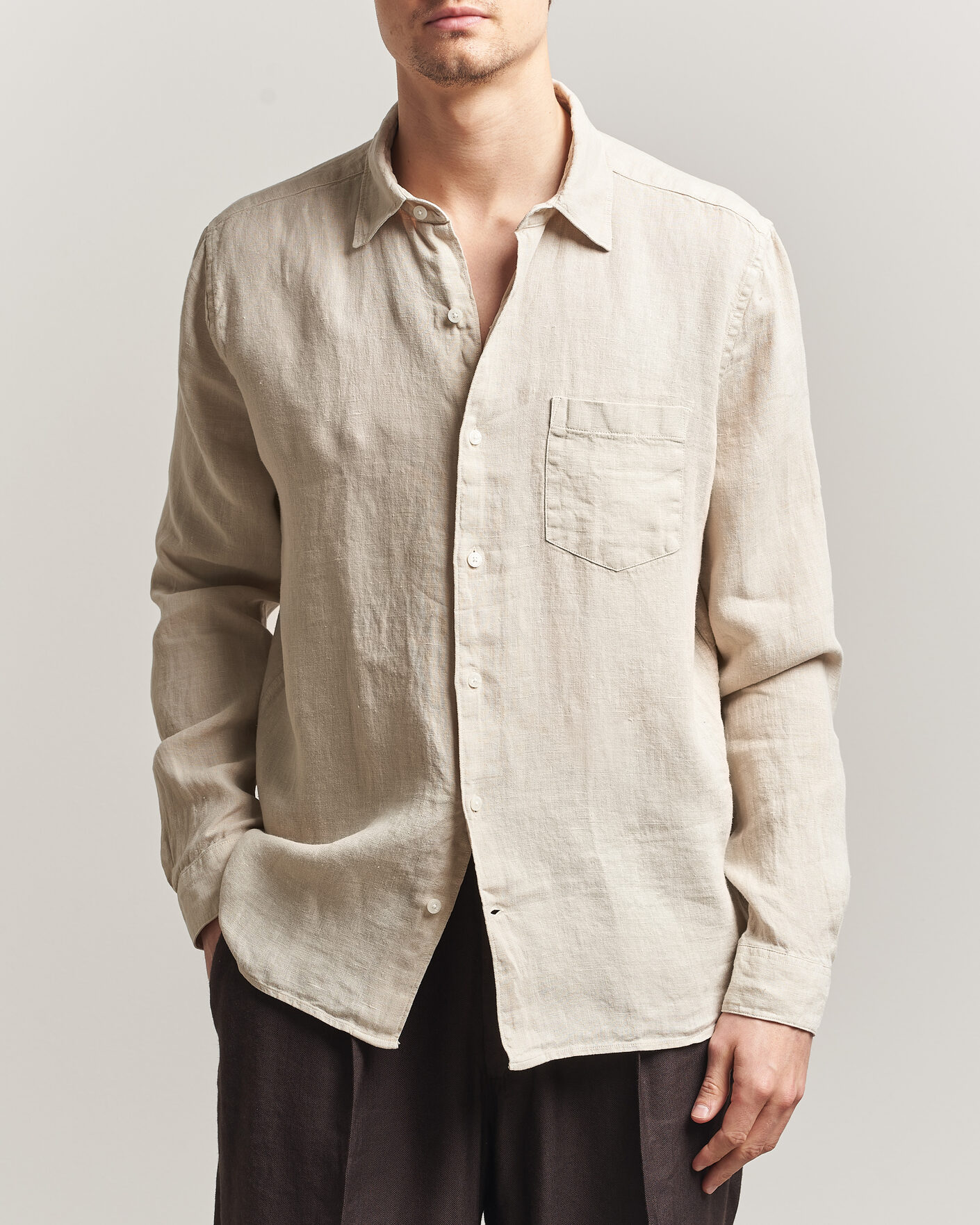 Men | Shirts | A Day's March | Daintree Linen Shirt Moonstruck