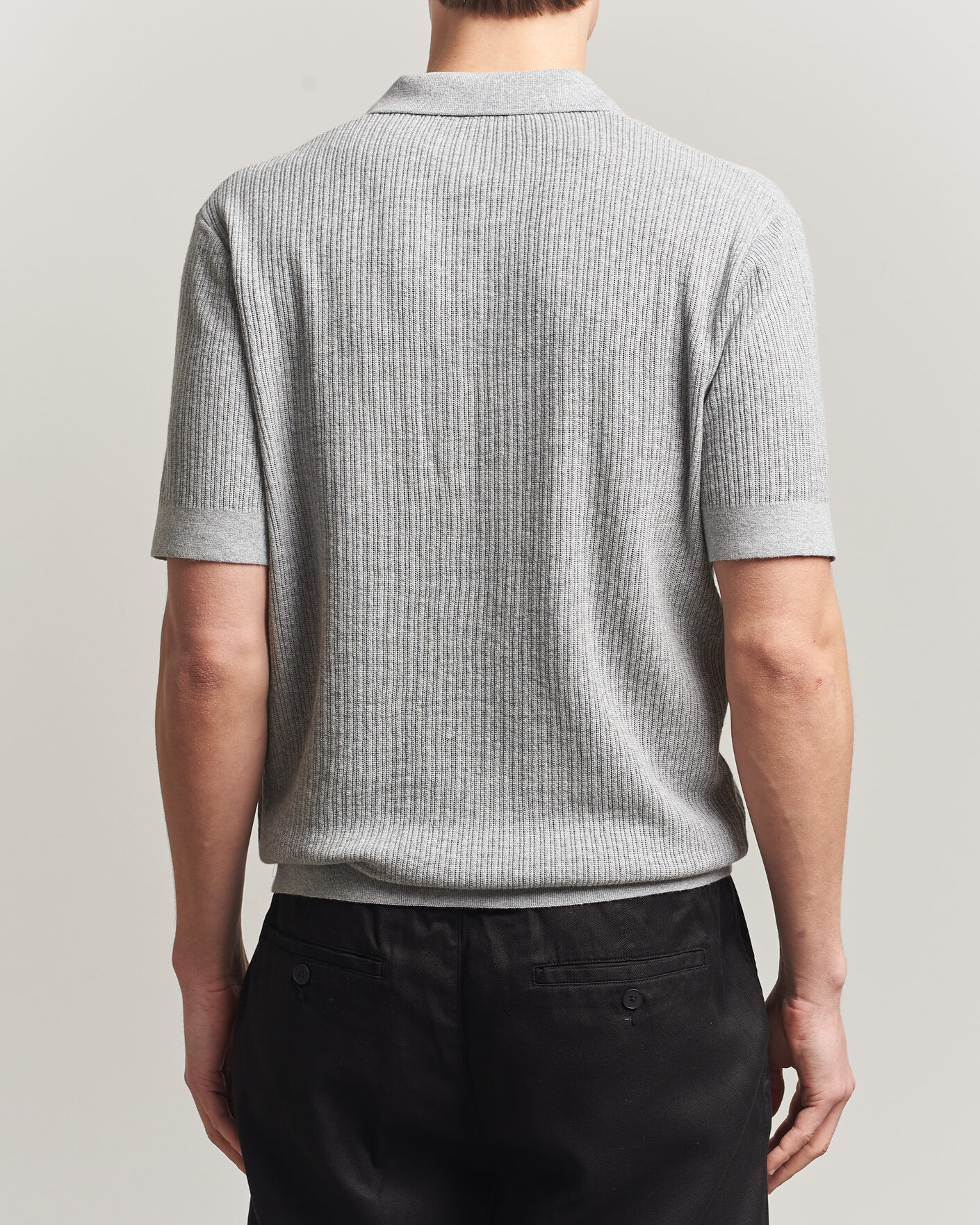 Men | Polo Shirts | A Day's March | Aspen Structured Knitted Polo Grey
