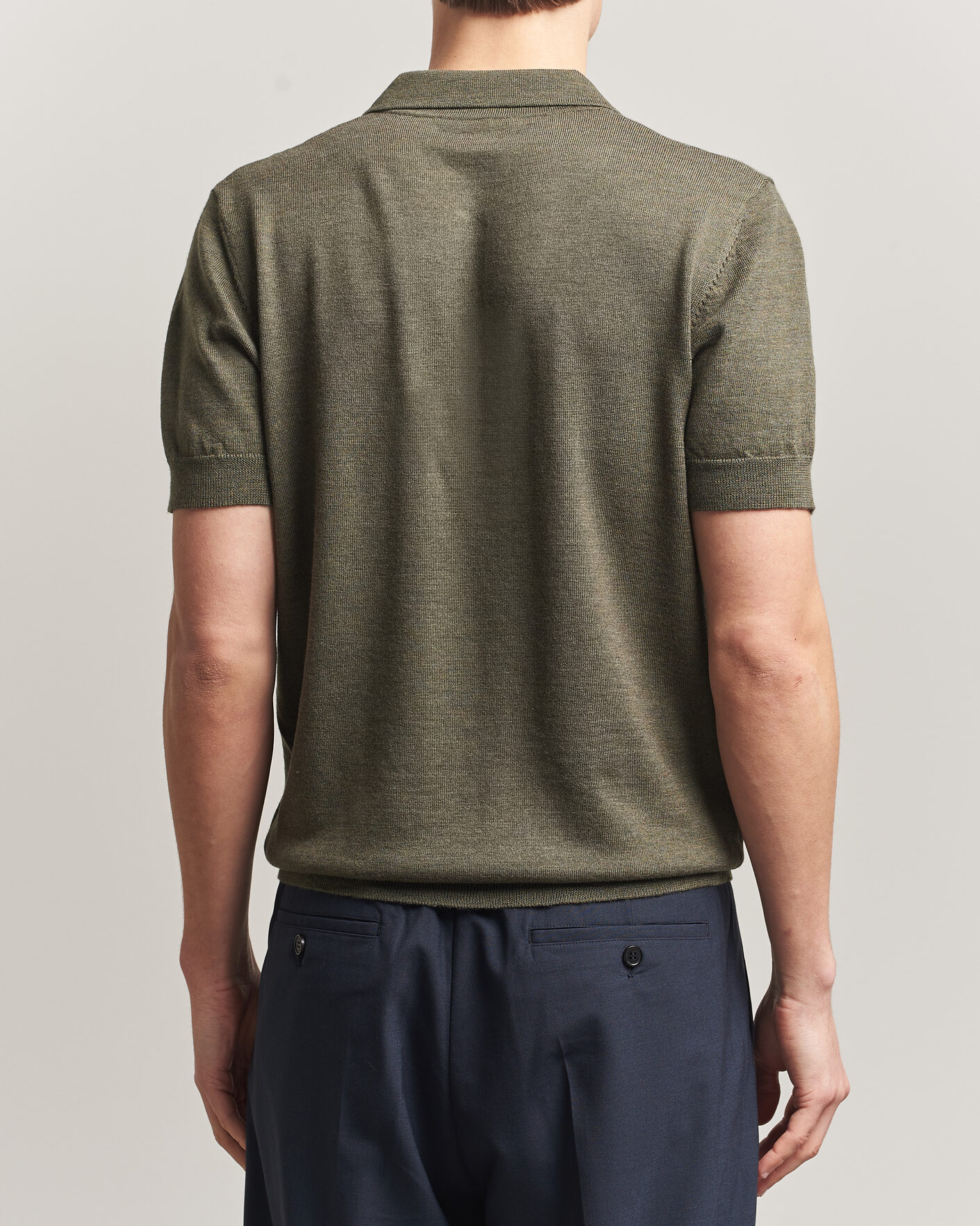 Men | Polo Shirts | A Day's March | Rosehall Knitted Polo Forrest Green