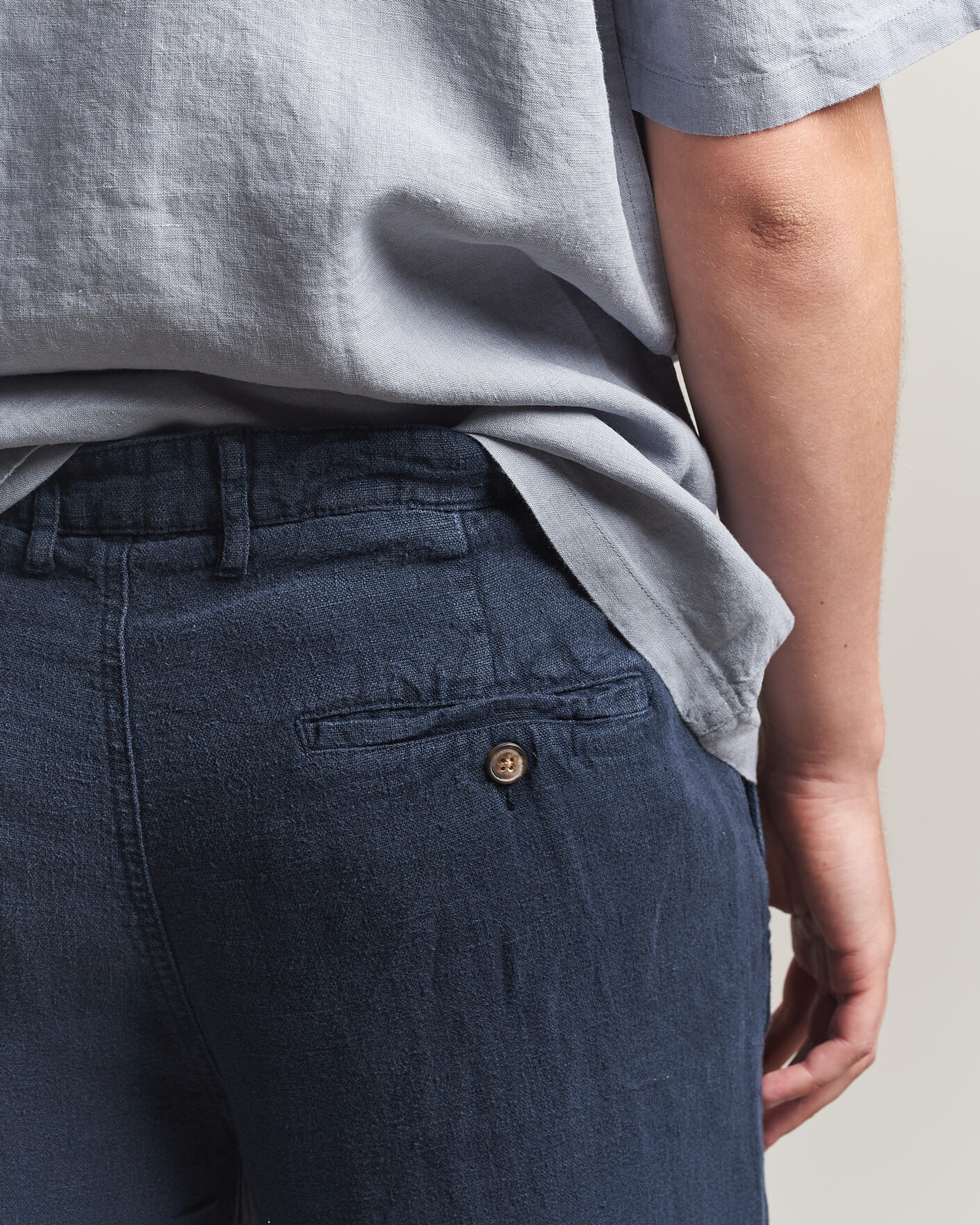 Men | Trousers | A Day's March | Redwood Linen Trousers Navy