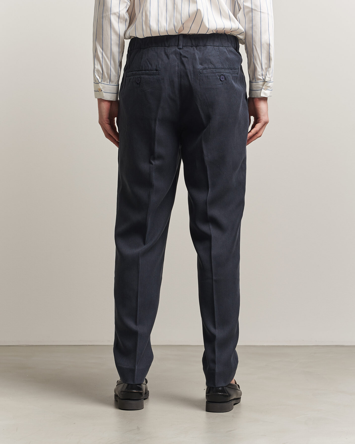 Men | Trousers | A Day's March | Smart Lyocell Trousers Navy