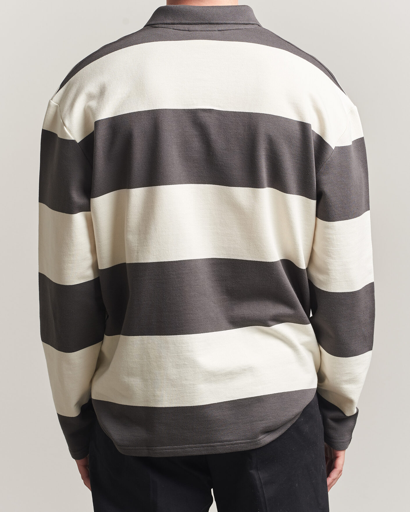 Men | Sweaters & Knitwear | LES DEUX | Prince Striped Long Sleeve Polo Raven Gray