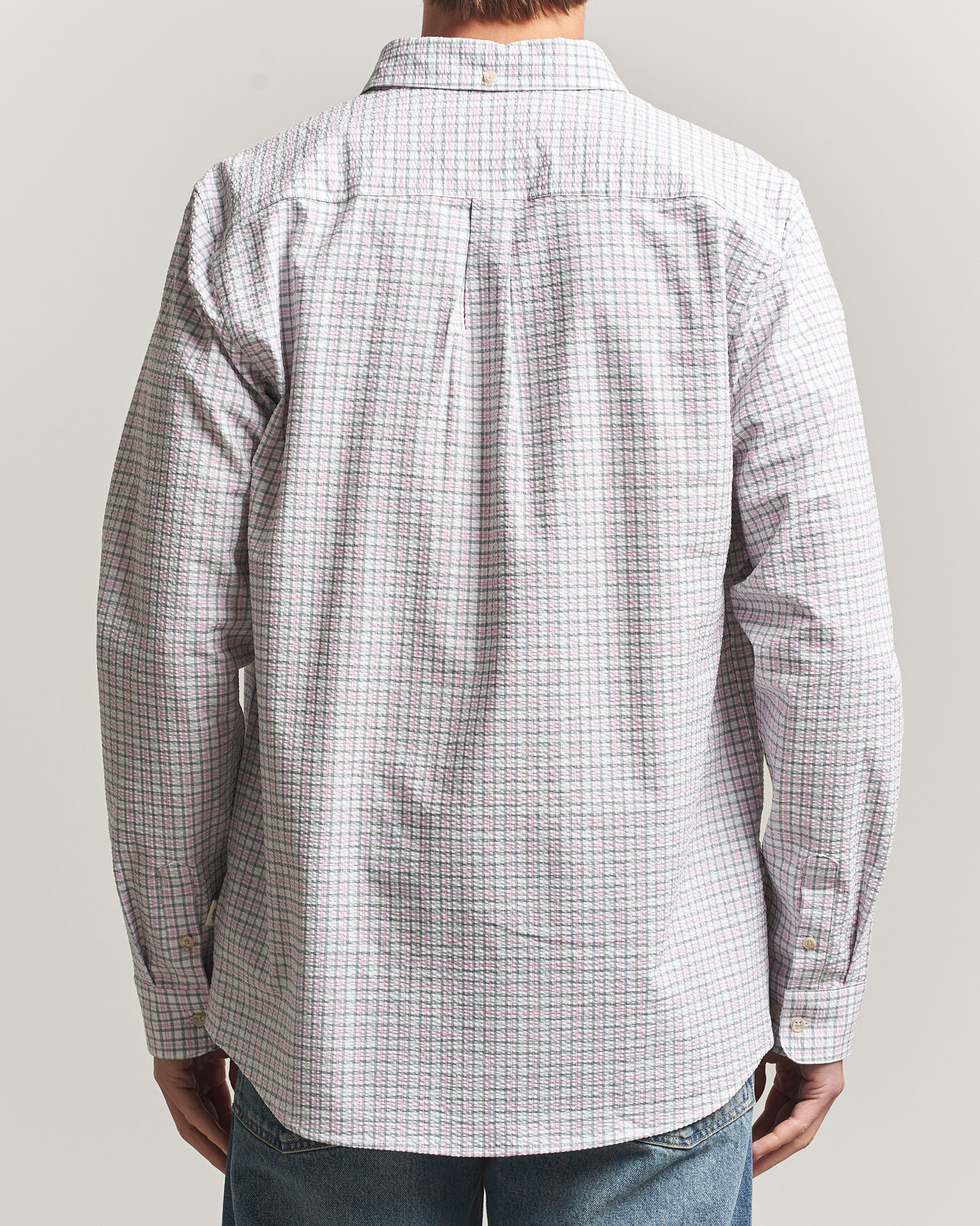 Men | Shirts | LES DEUX | Prince Seersucker Check Shirt Ivory