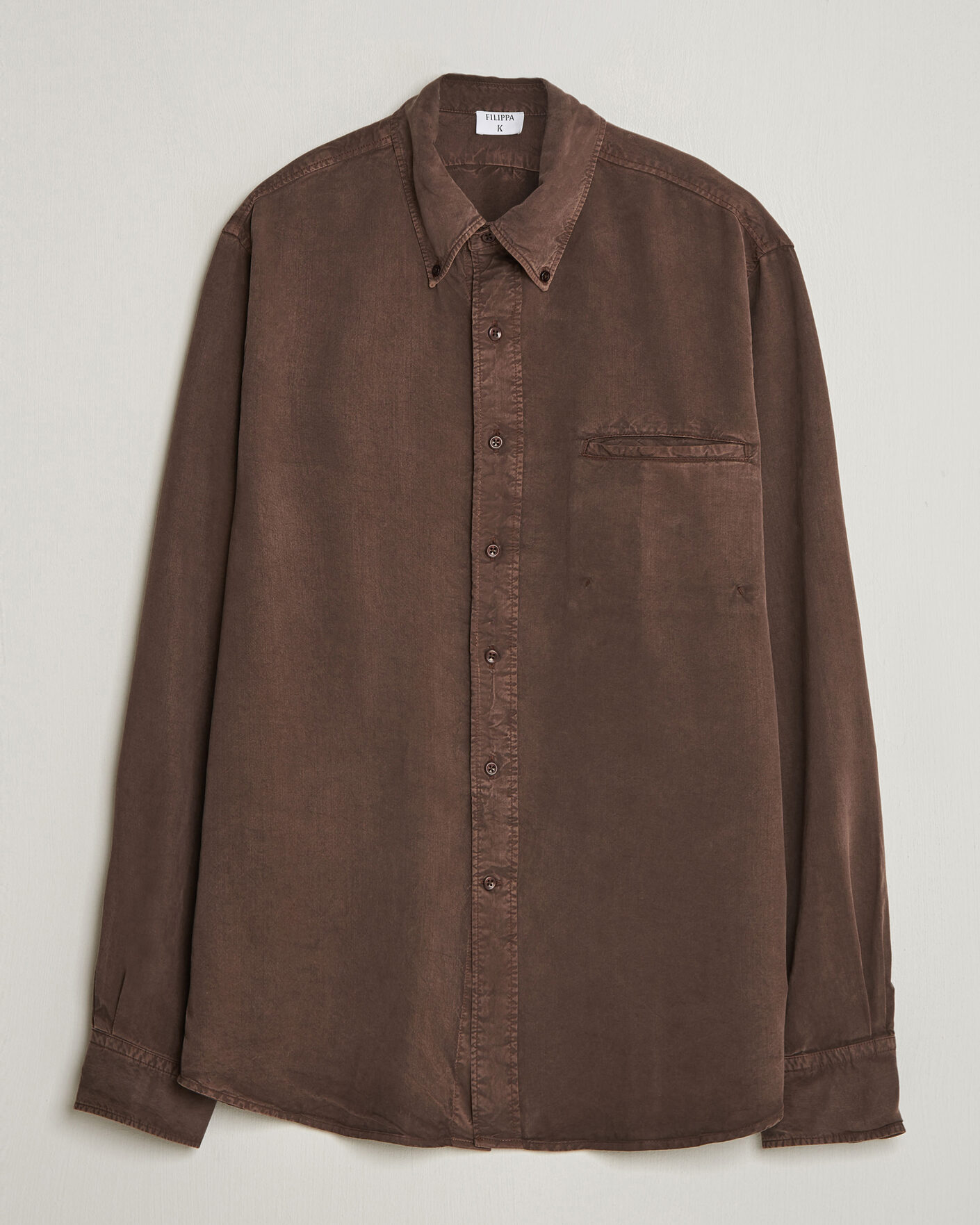 Men | Shirts | Filippa K | Zack Lyocell Shirt Dark Chocolate
