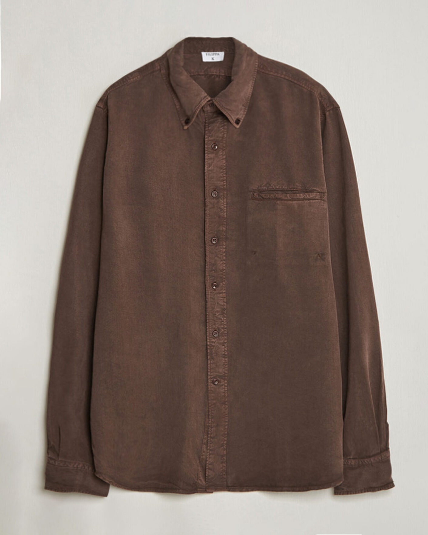 Men | Shirts | Filippa K | Zack Lyocell Shirt Dark Chocolate