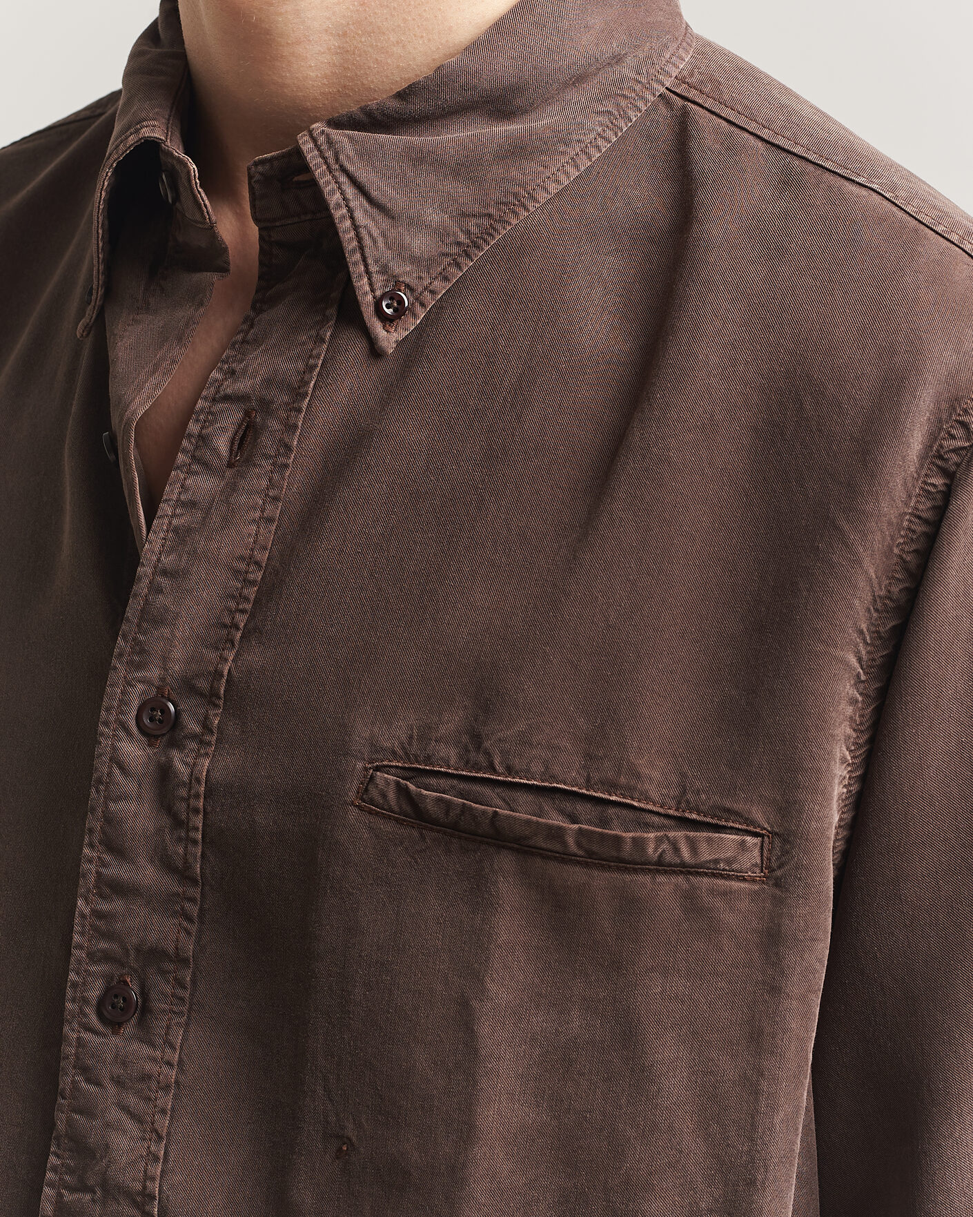 Men | Shirts | Filippa K | Zack Lyocell Shirt Dark Chocolate