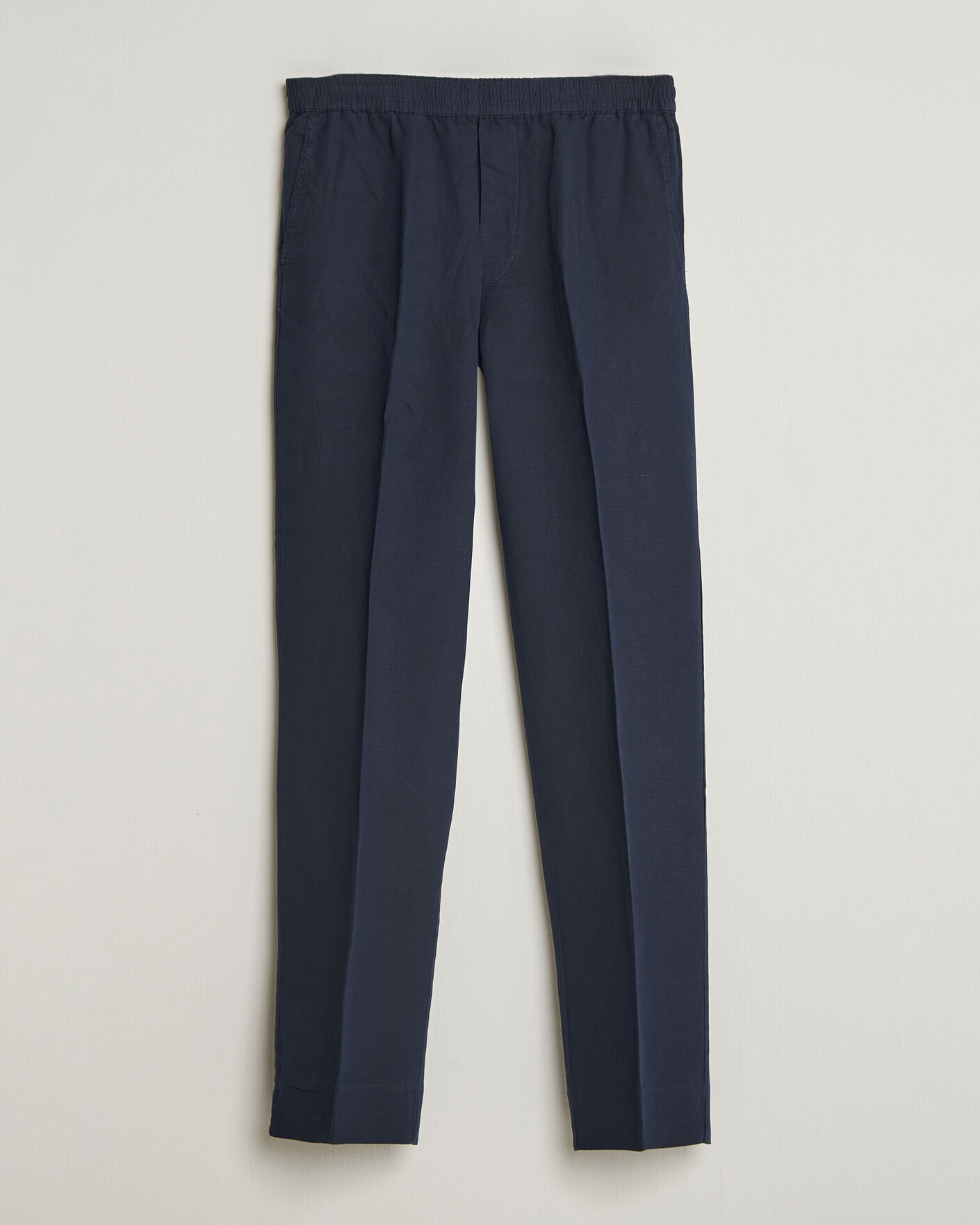 Men |  | Filippa K | Theo Relaxed Linen/Cotton Drawstring Trousers Navy