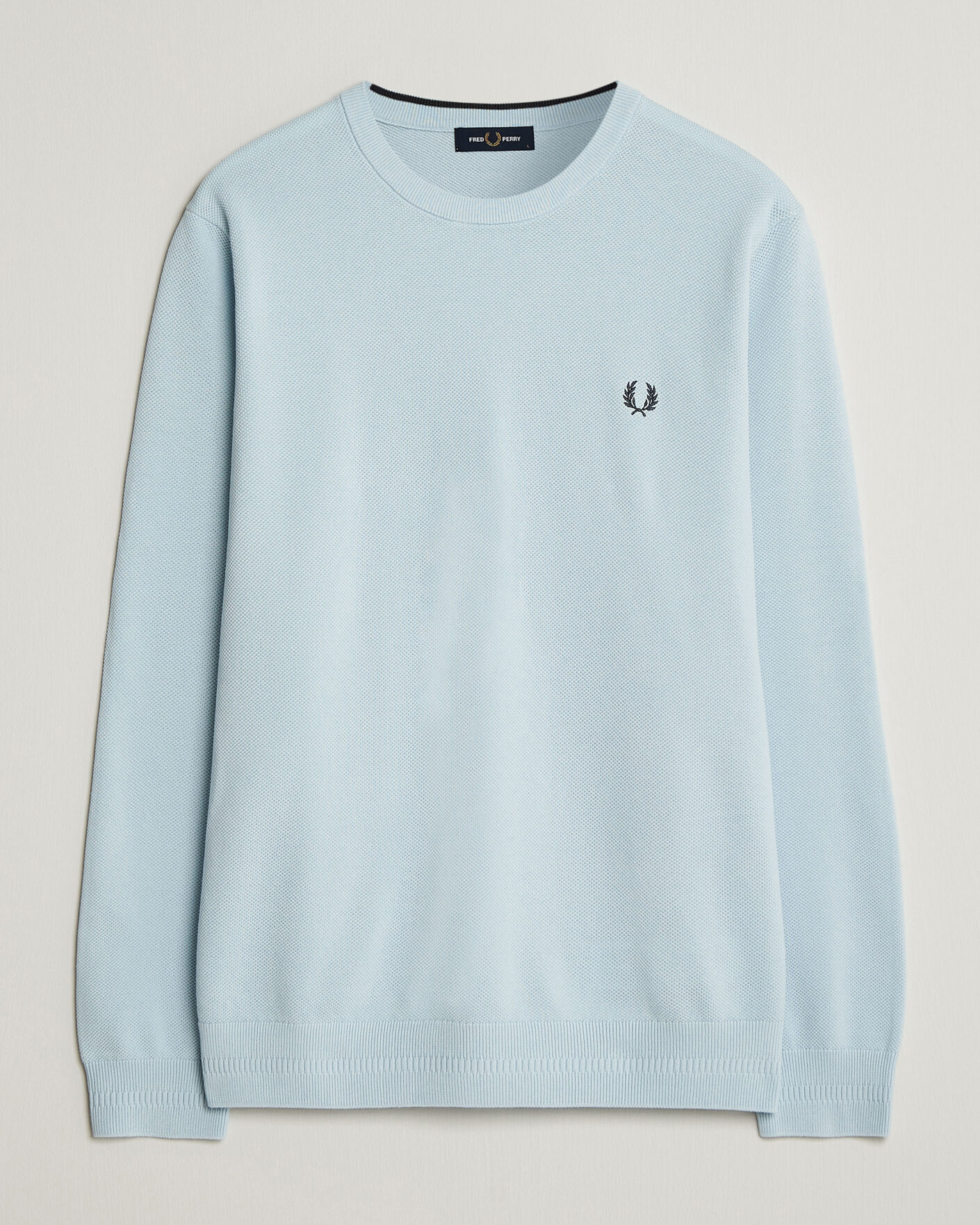 Men | Sweaters & Knitwear | Fred Perry | Piqué Stitched Sweater Light Ice