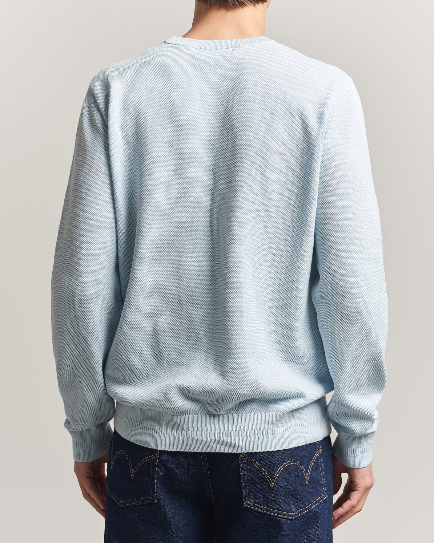 Men | Sweaters & Knitwear | Fred Perry | Piqué Stitched Sweater Light Ice