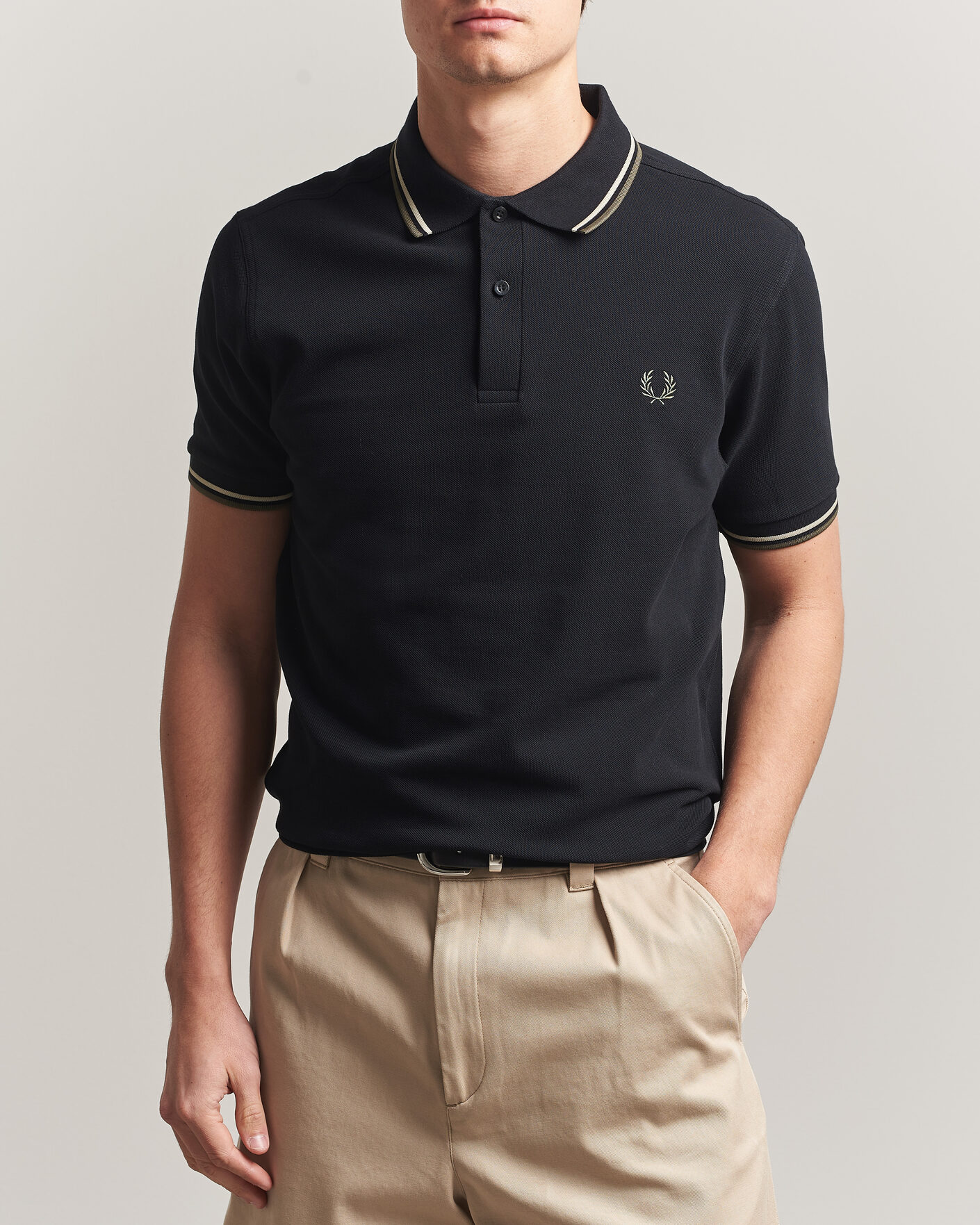 Men | Polo Shirts | Fred Perry | Twin Tipped Polo Shirt Black