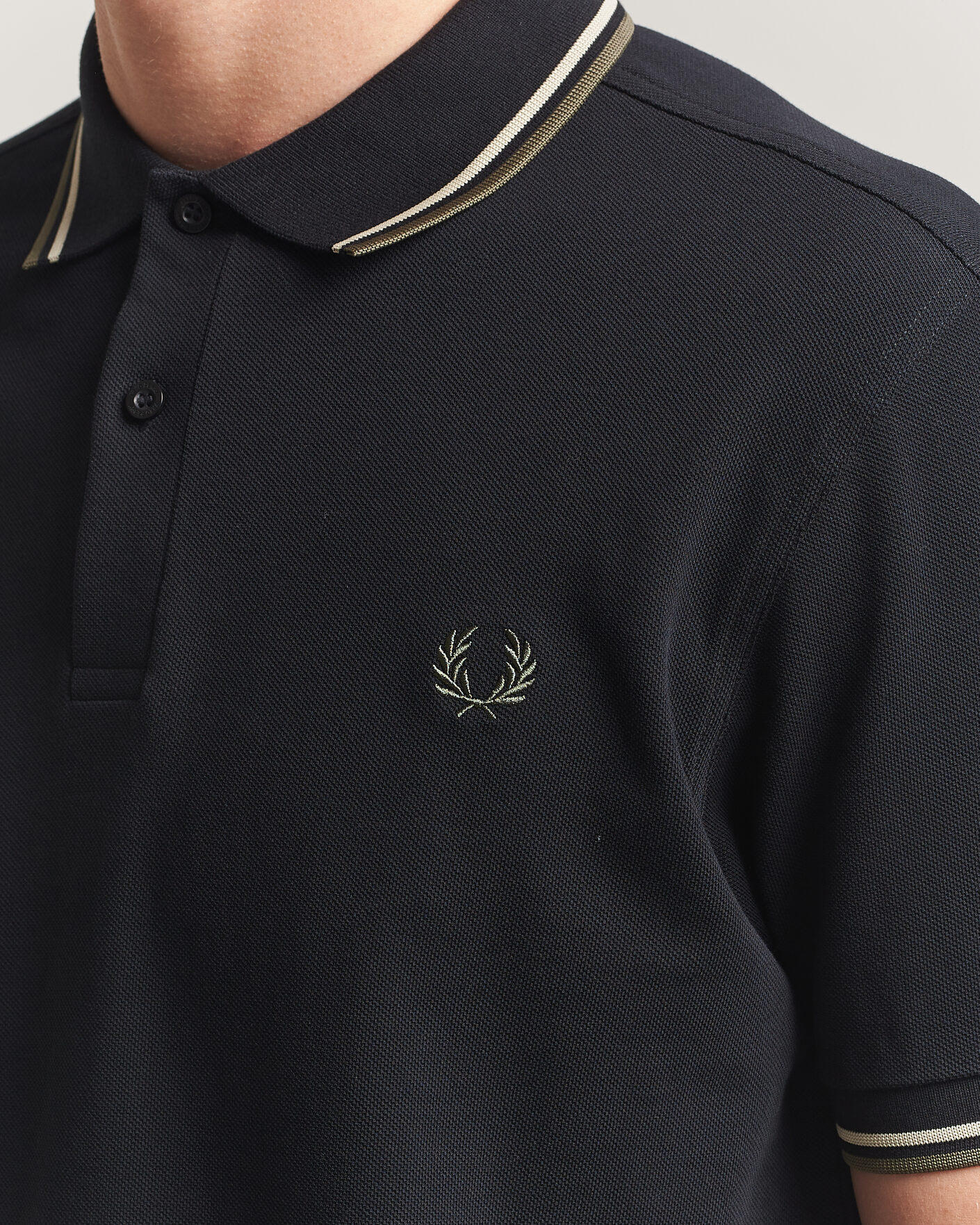 Men | Polo Shirts | Fred Perry | Twin Tipped Polo Shirt Black
