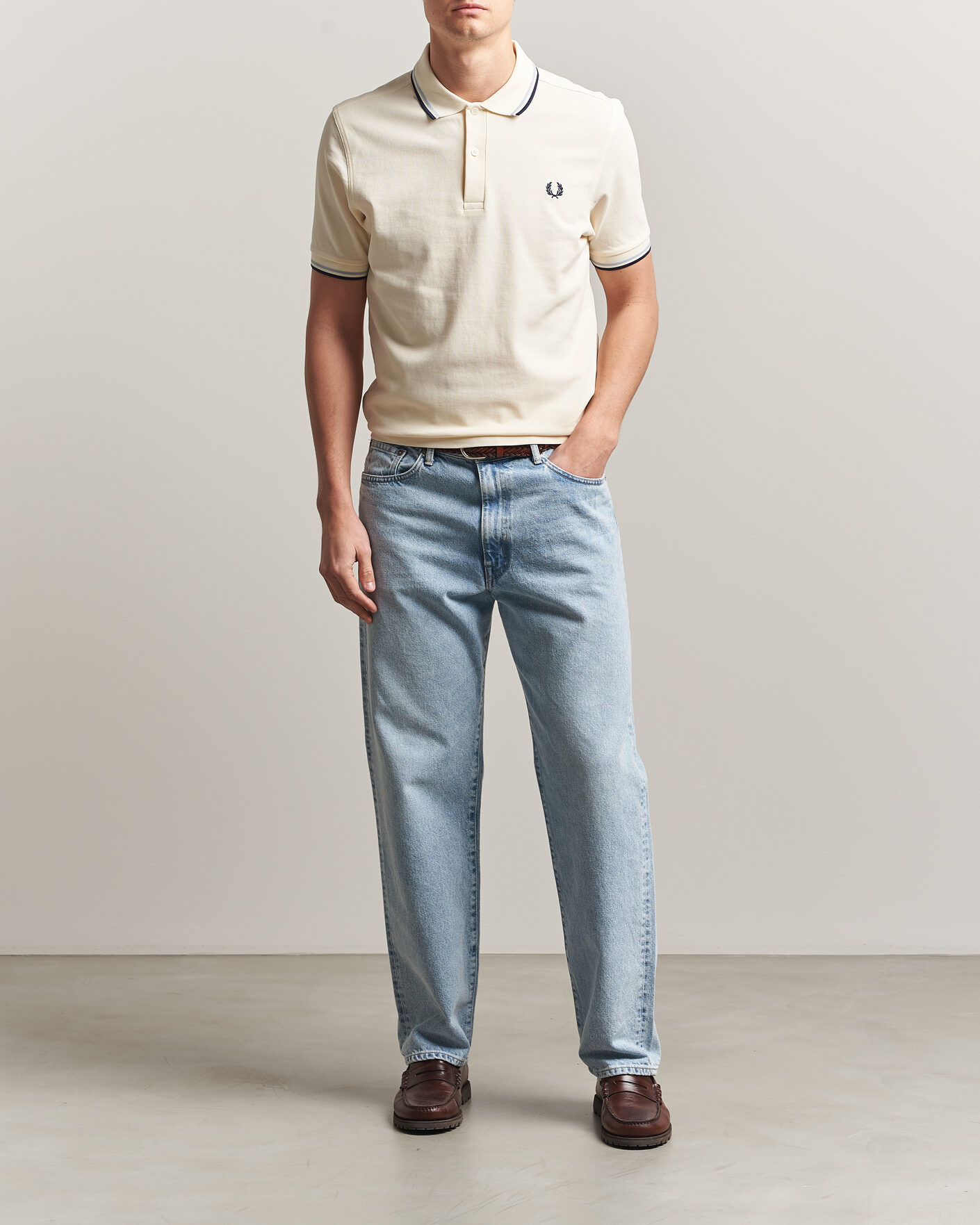 Men | Polo Shirts | Fred Perry | Twin Tipped Polo Shirt Ecru
