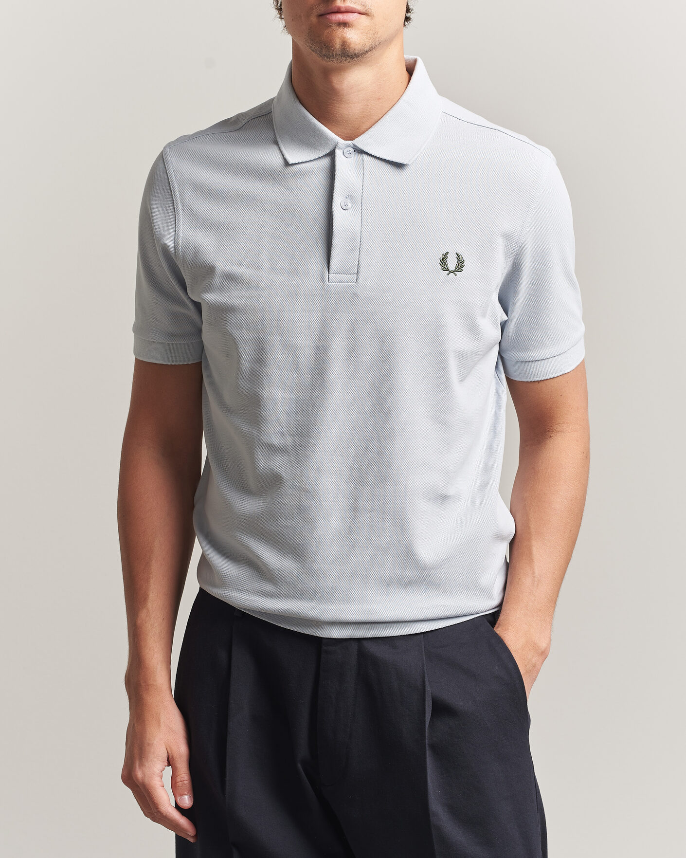 Men | Polo Shirts | Fred Perry | Plain Polo Shirt Dusty Blue