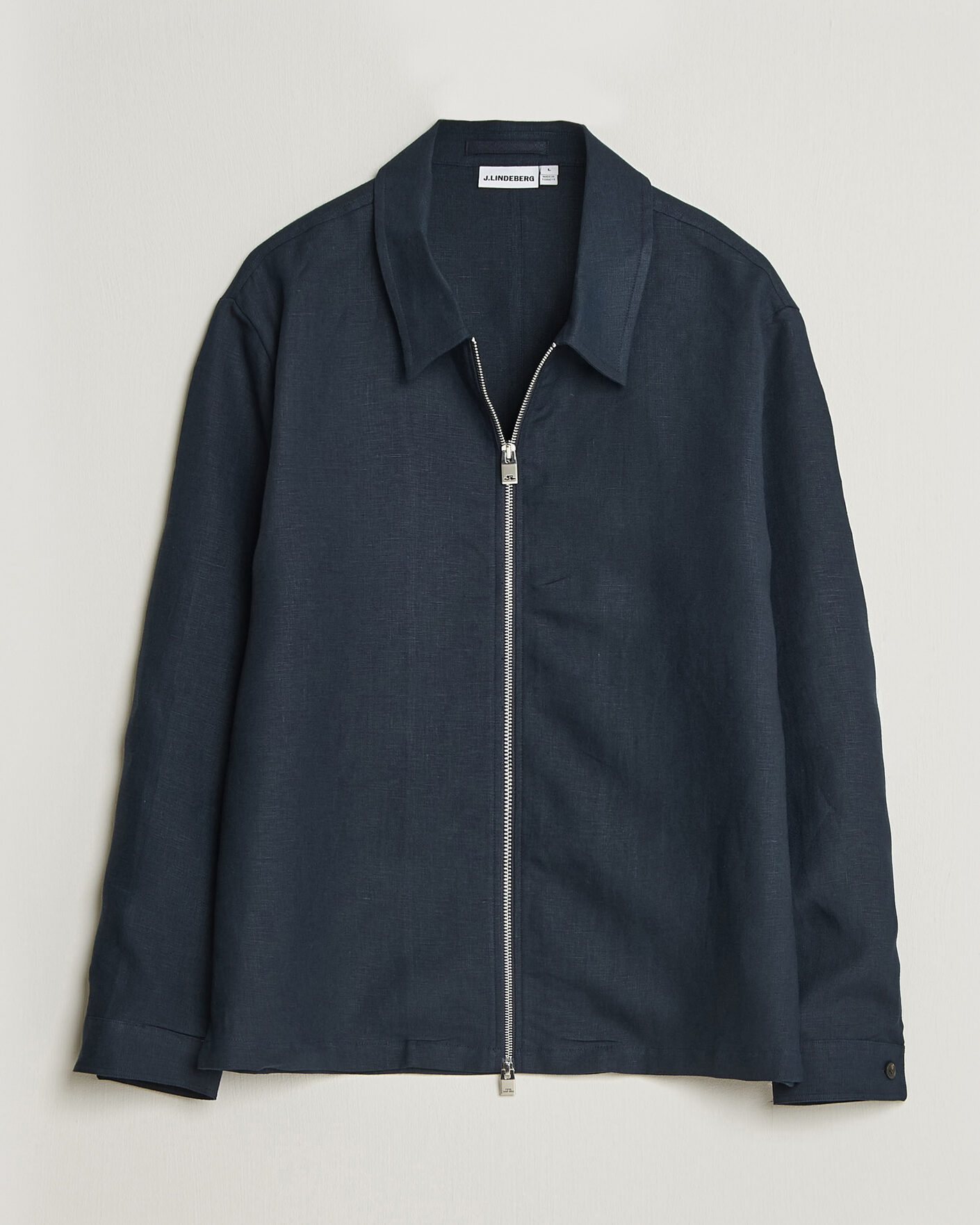 Men | Shirts | J.Lindeberg | Julius Drape Linen Overshirt Navy