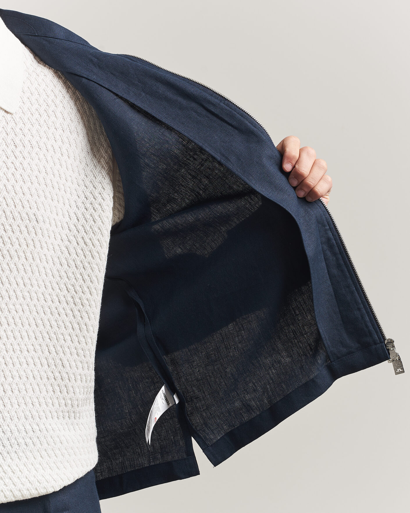 Men | Shirts | J.Lindeberg | Julius Drape Linen Overshirt Navy