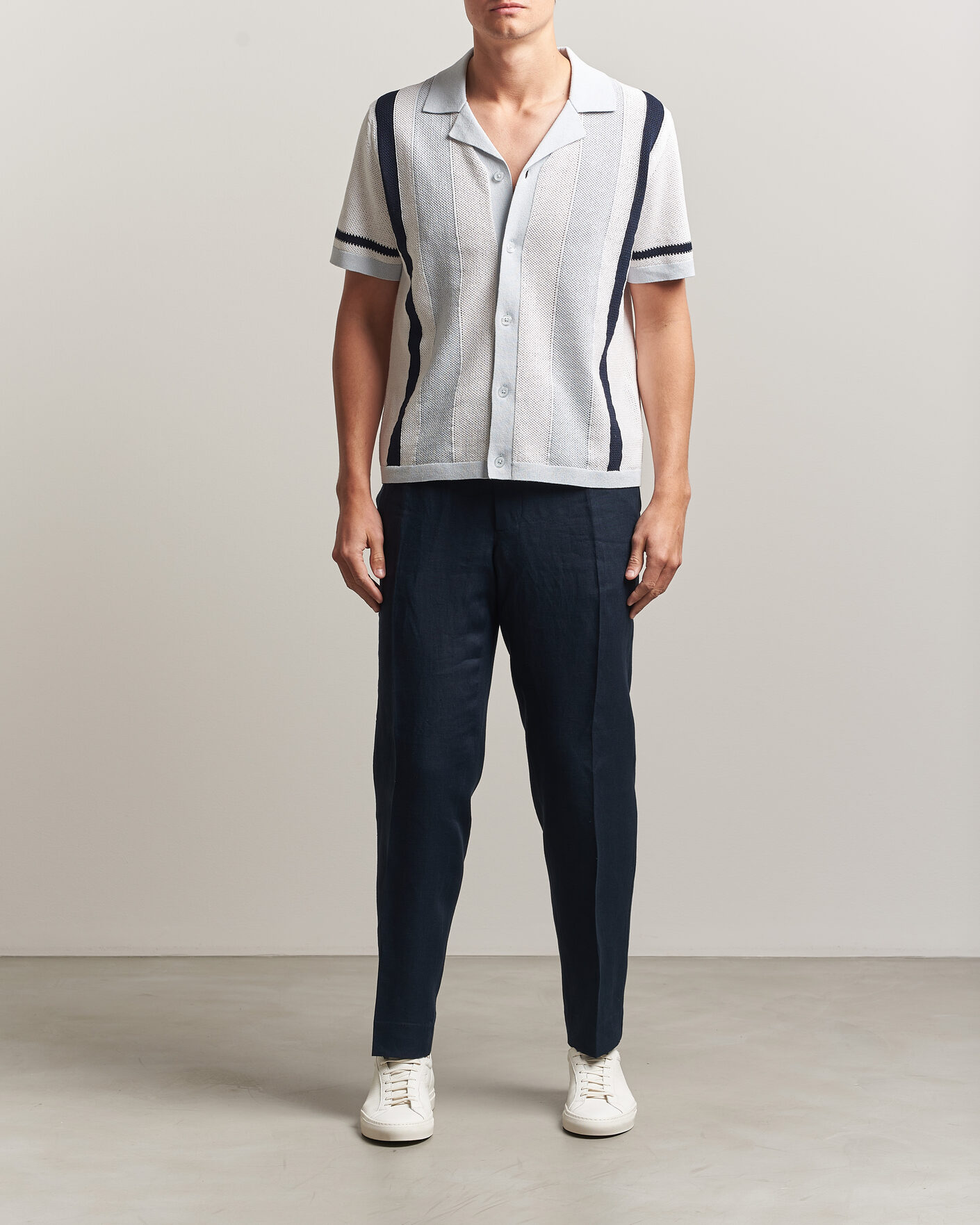 Men | Shirts | J.Lindeberg | Remus Knitted Resort Shirt Skywriting