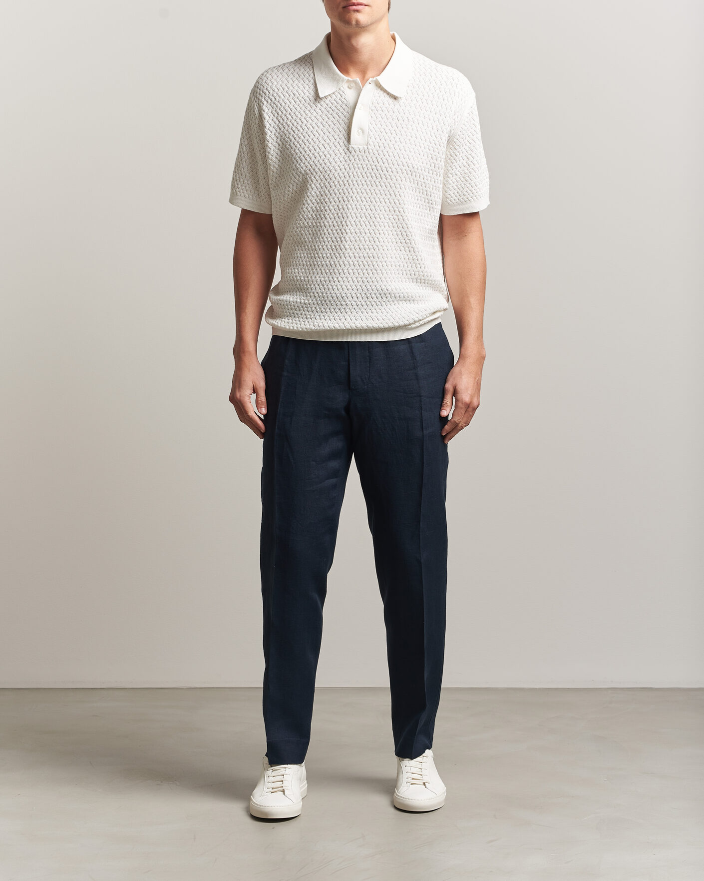 Men | Polo Shirts | J.Lindeberg | Jacques Structured Knitted Polo Tofu